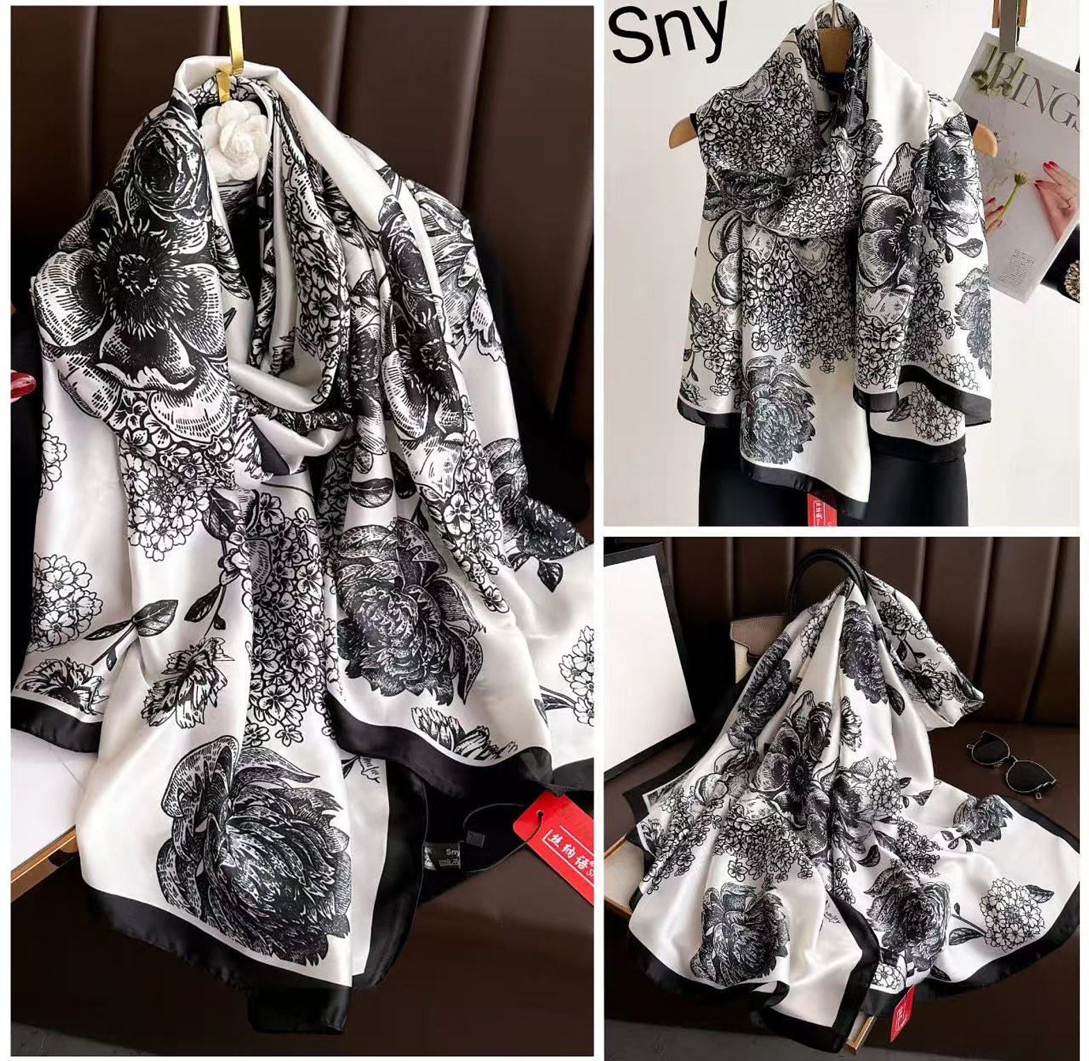 Silk long scarves  image