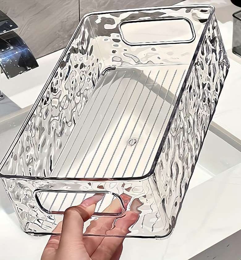 Clear Kitchen Storage Organizer – Durable Fridge & Pantry Bin (26x15x7cm) image