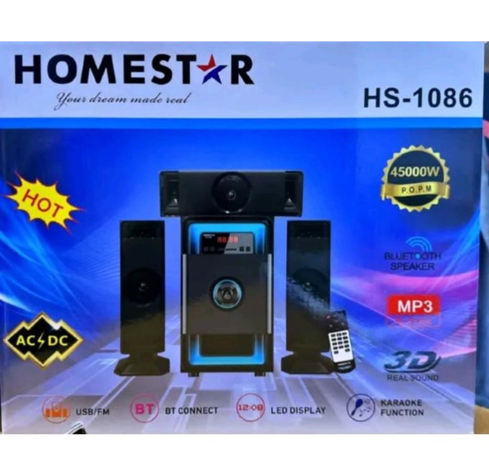 Subwoofer. Homestar HS-1086 3.1 channel multimedia speaker system image