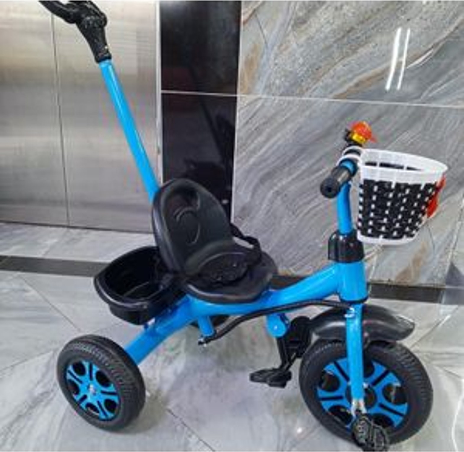 Tricycle.  KIDS TRICYLES WITH A PUSH HANDLE CHILDREN BICYCLES AGE 0 TO 4 YEARS With A Belt To Prevent  Your baby from Falling image