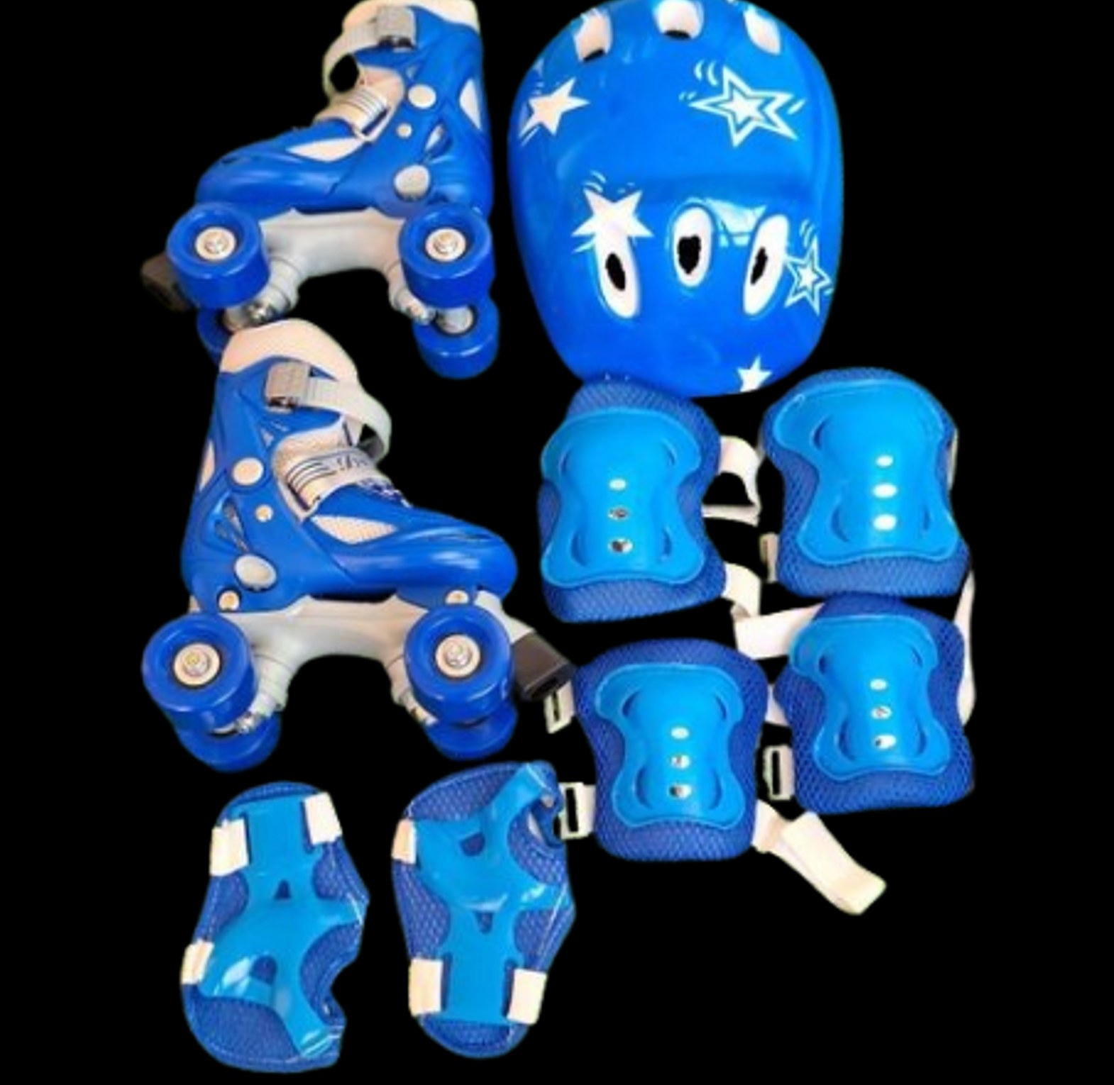 SKATE SHOES. Skates 4 Wheel Full Set Full With protective gear: helmet, elbow pads, knee pads, wrist guards size 26 to 38 image