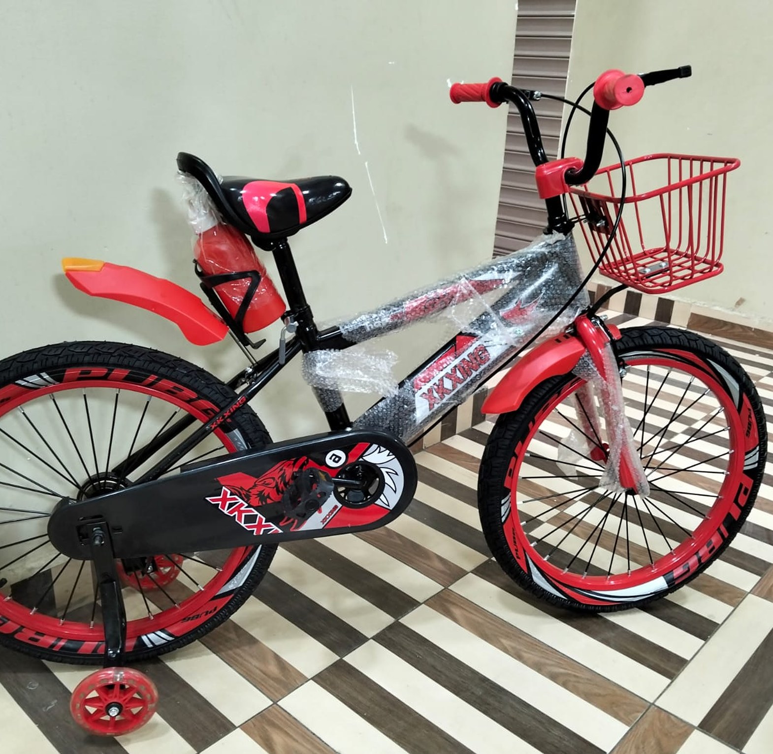 Size 20 Kids Bicycle with Training Wheels, Basket & Padded Seat  image