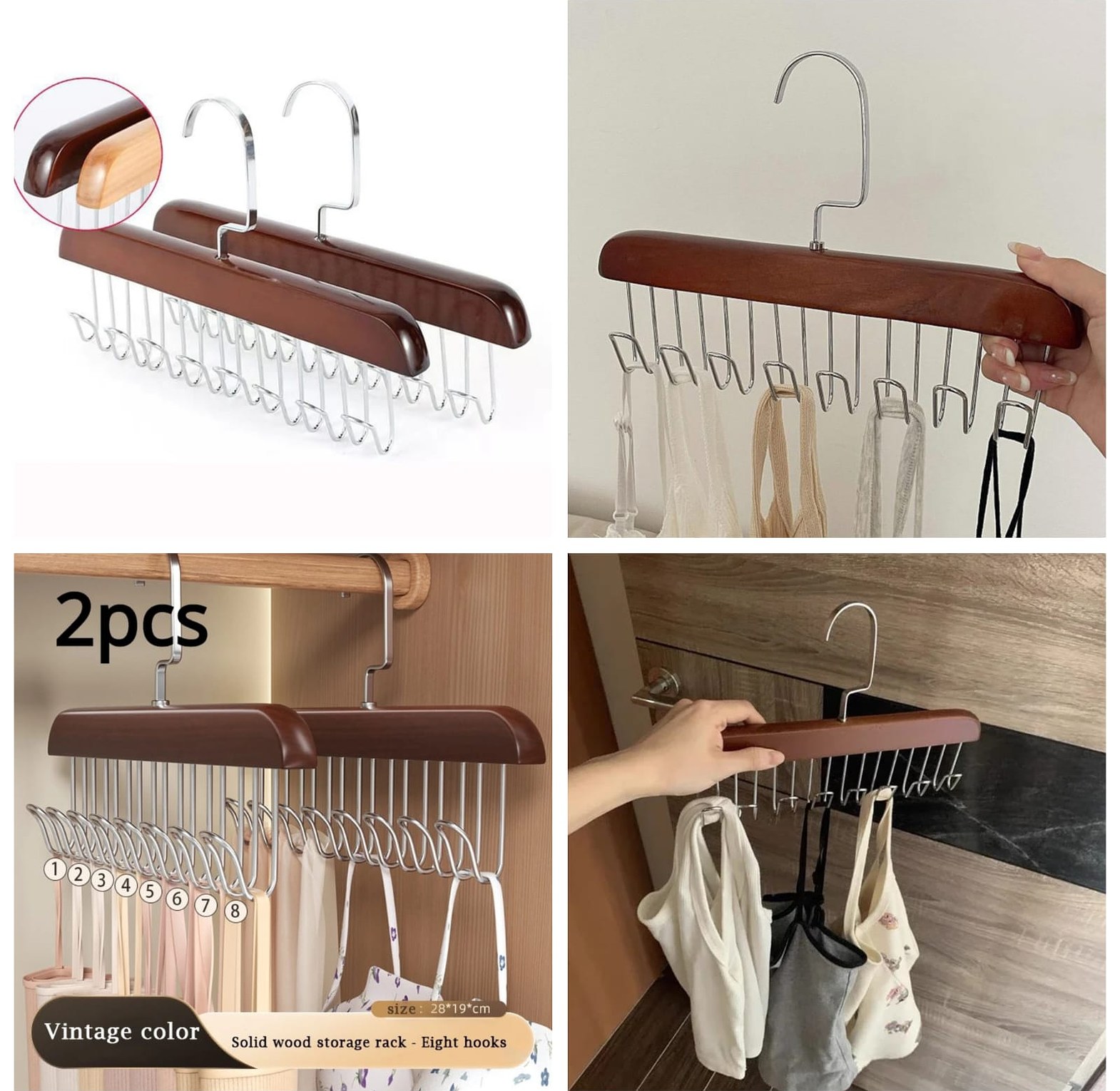 Wooden Plank 8-Hook Hanger image
