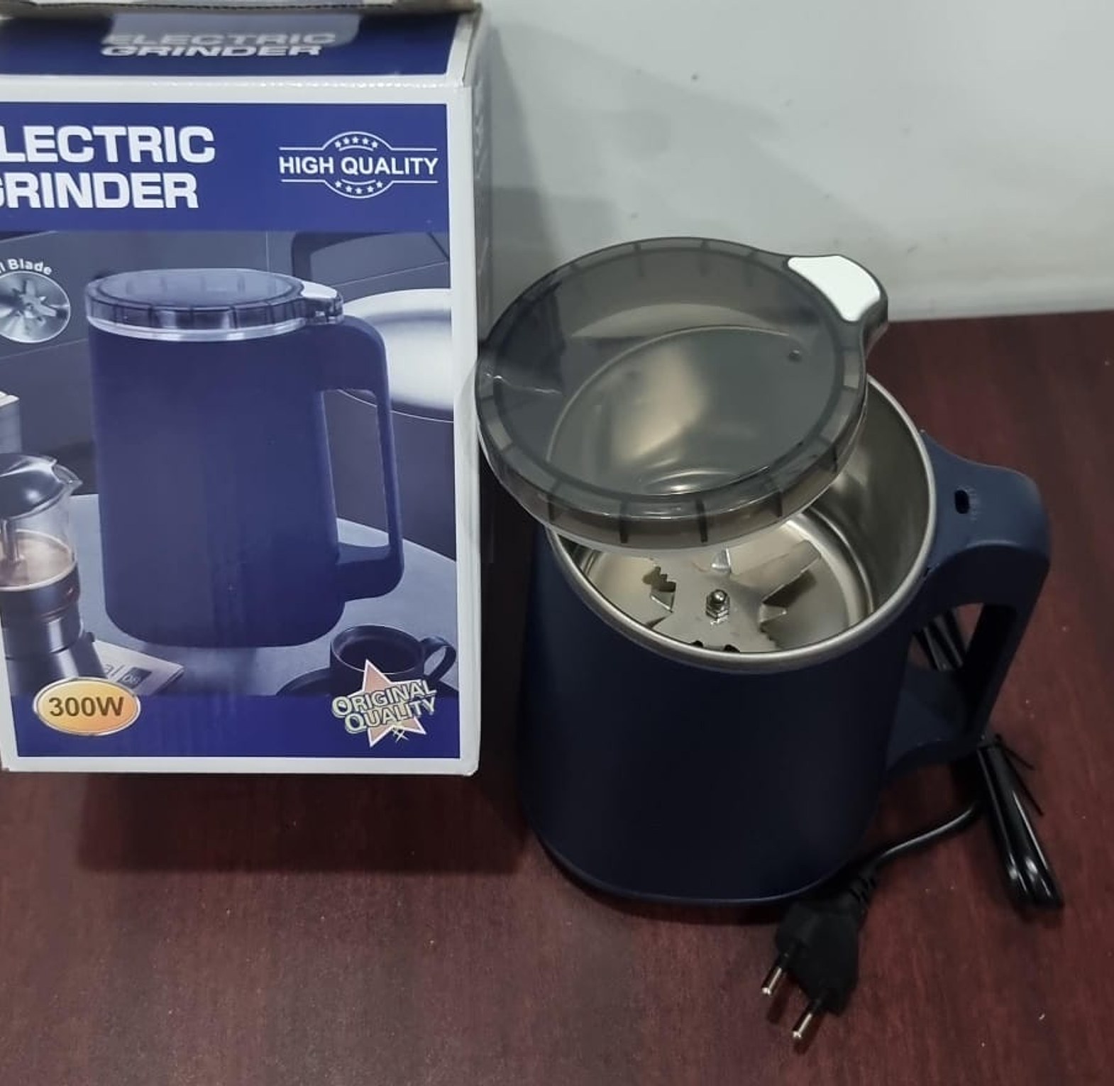 300W Multi-purpose Electric Spice & Coffee Bean Grinder Machine with Stainless Steel Blades for Dry Foods, Grains & Seeds image