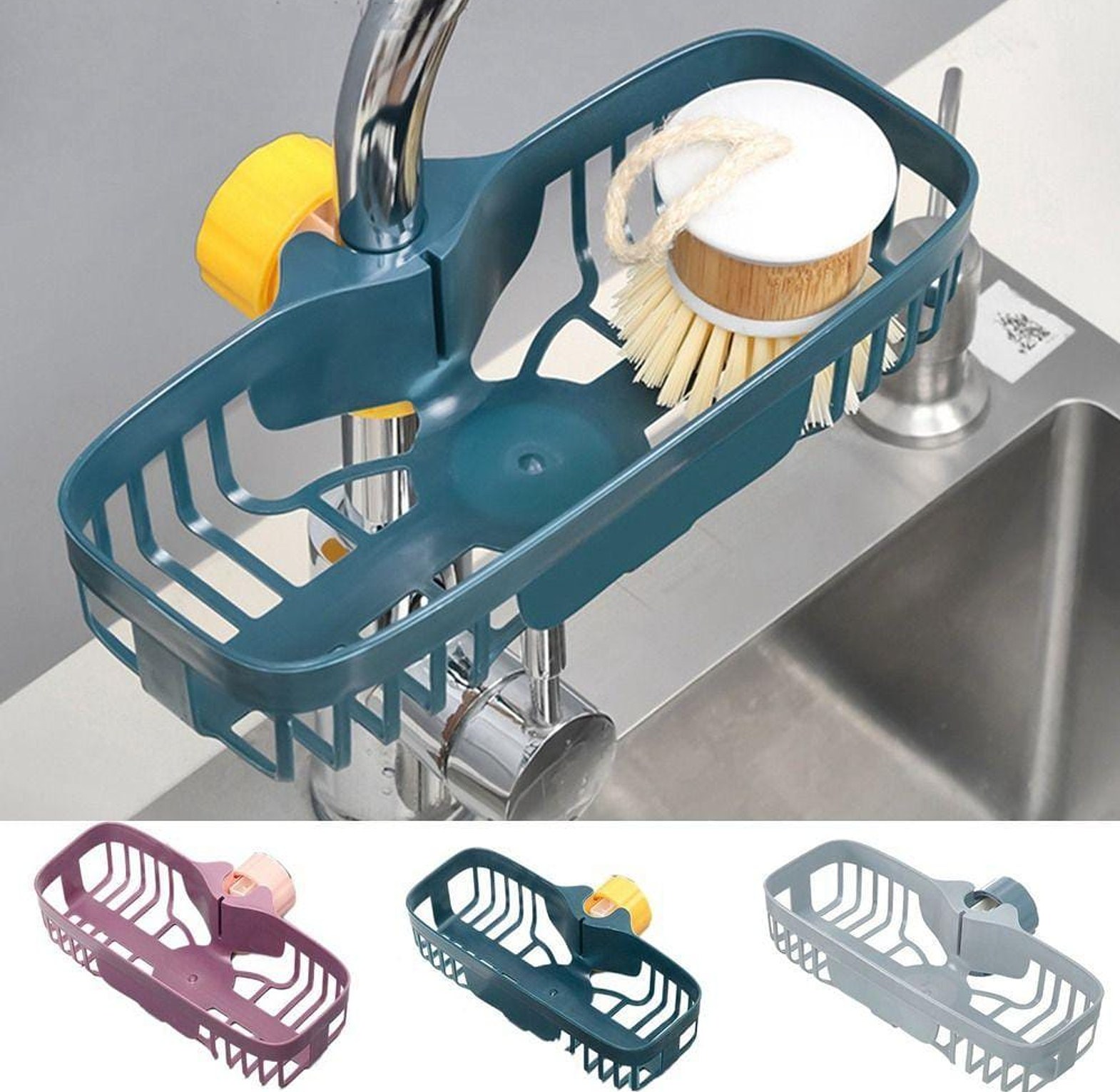 Kitchen Faucet Rack with Drain Basket image