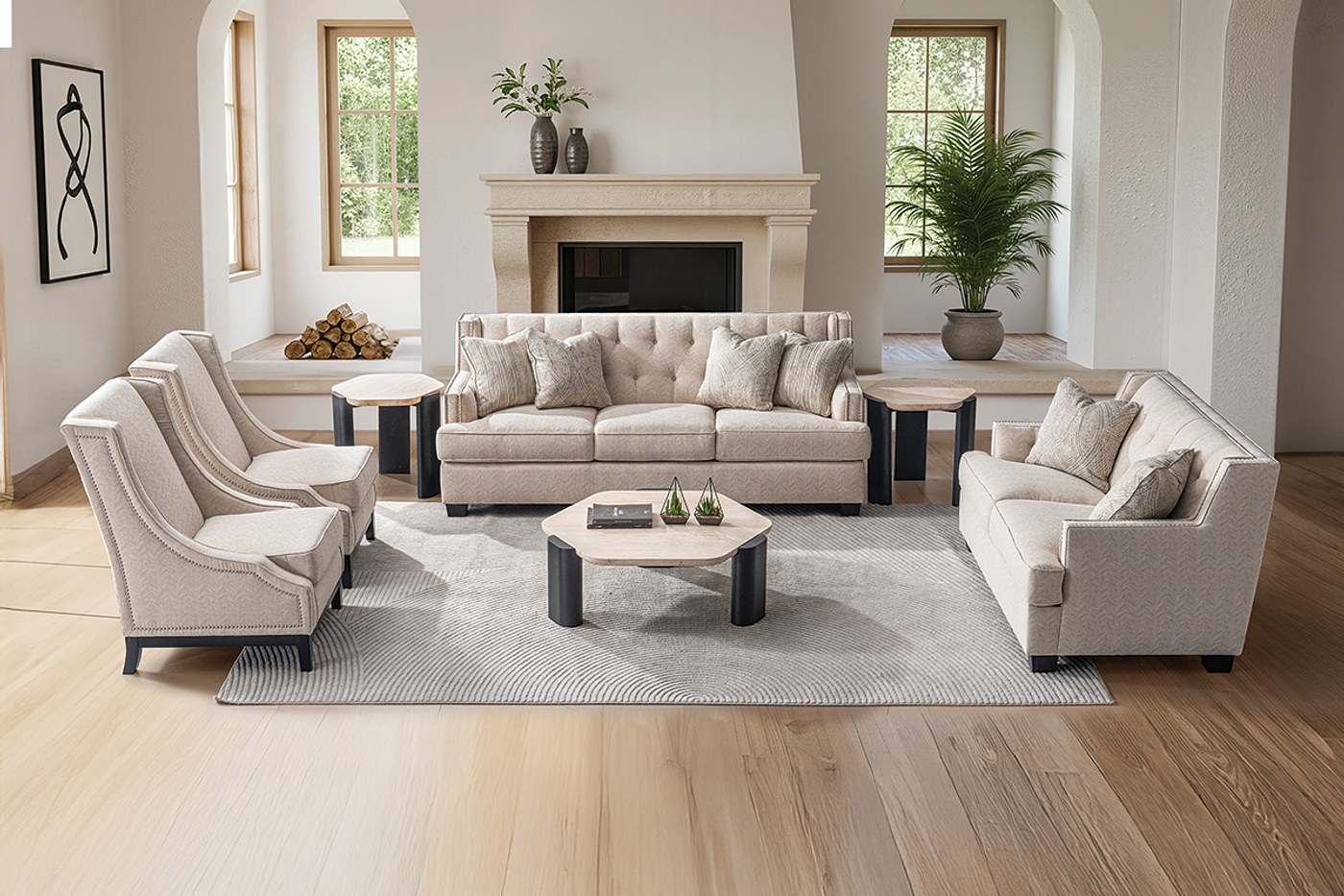 TRIMO 7 Seater Fabric Sofa (3+2+1+1) image 1