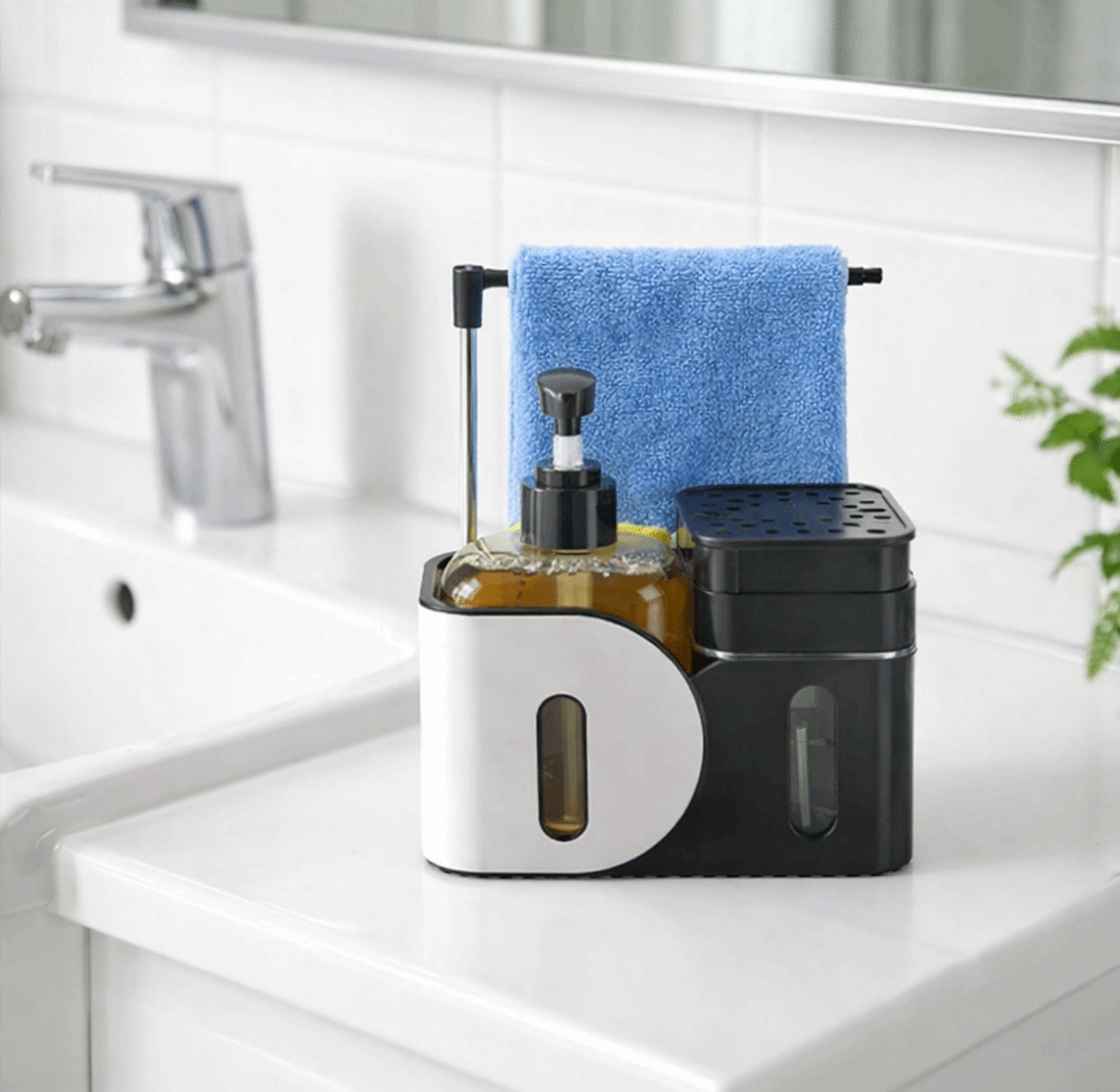 3-in-1 Kitchen Sink Organizer & Soap Dispenser, Premium Space-Saving Caddy image