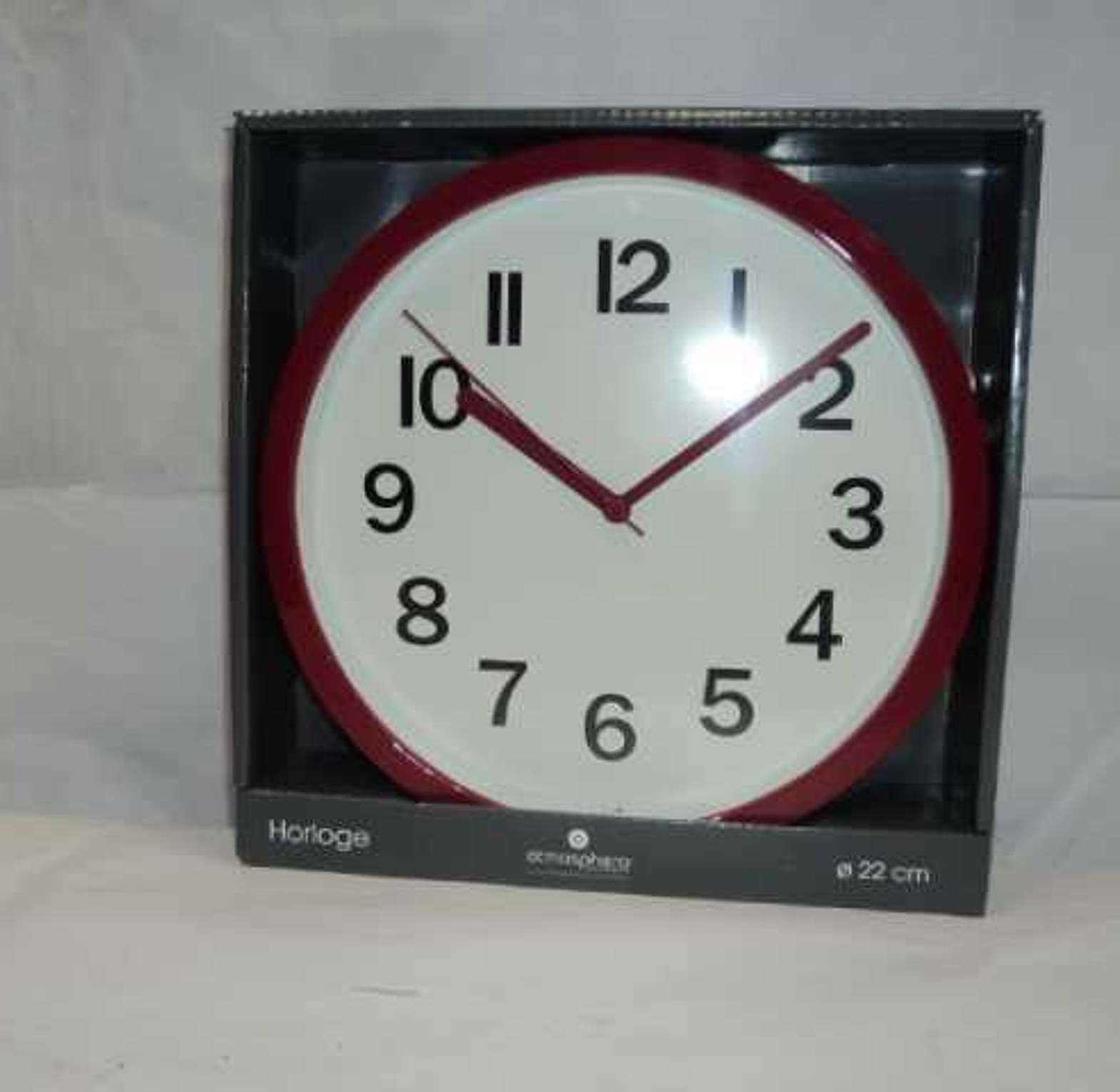 RED PLASTIC CLOCK #REF:13 image