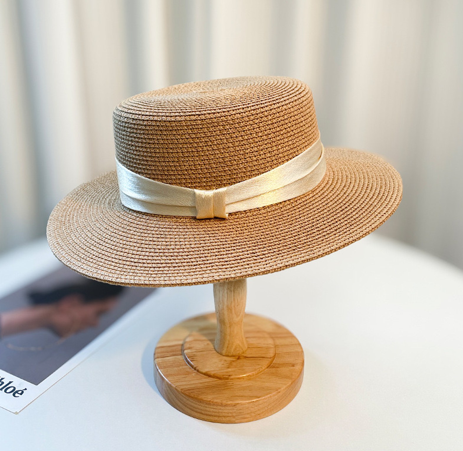 Classic Straw Boater Hat image