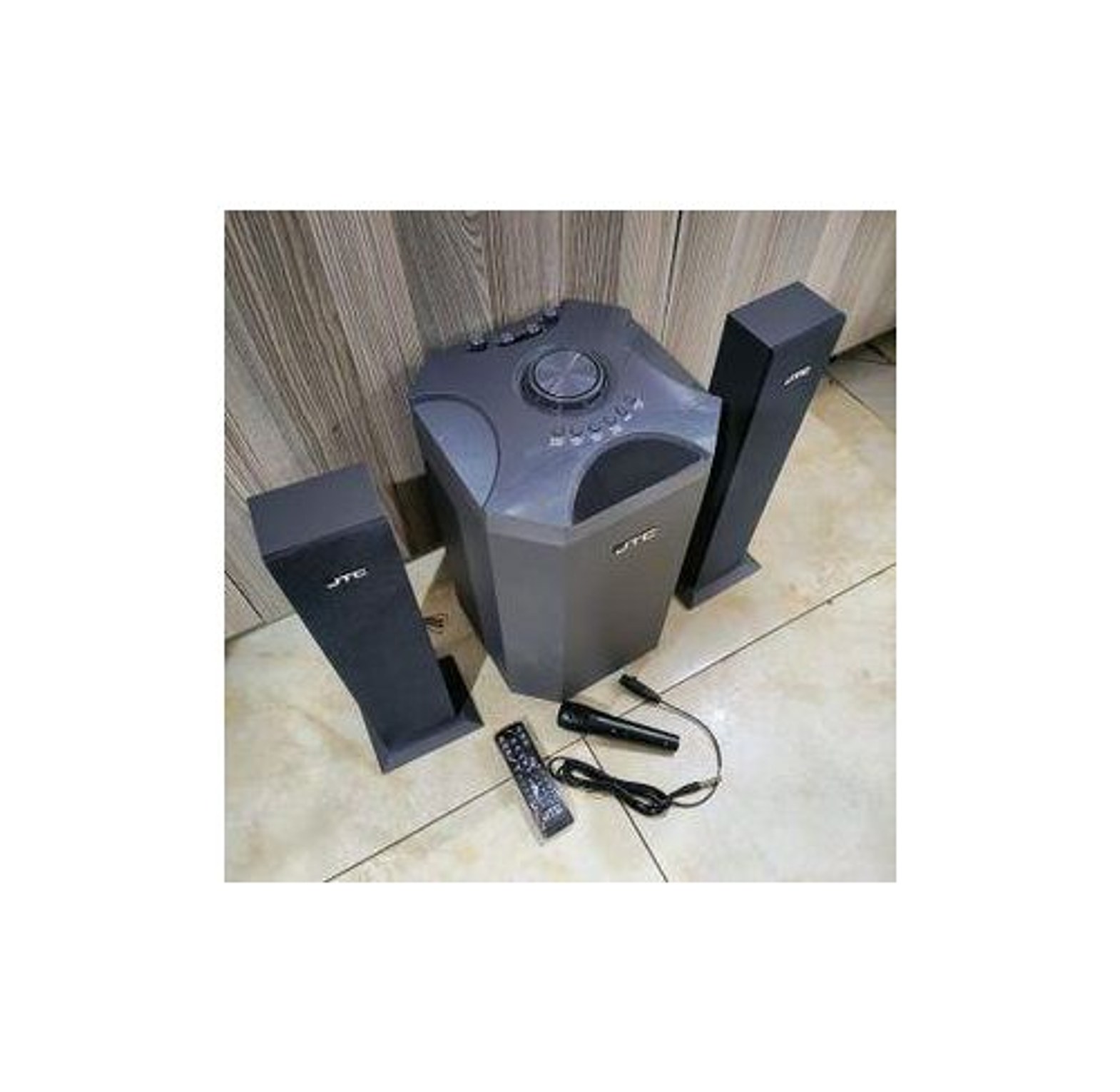 JTC J-801 Pro 2.1CH SUB Bluetooth Woofer HI-FI Sound Multimedia Speaker System default original-BT/FM-12000W + Microphone With Remote Control image