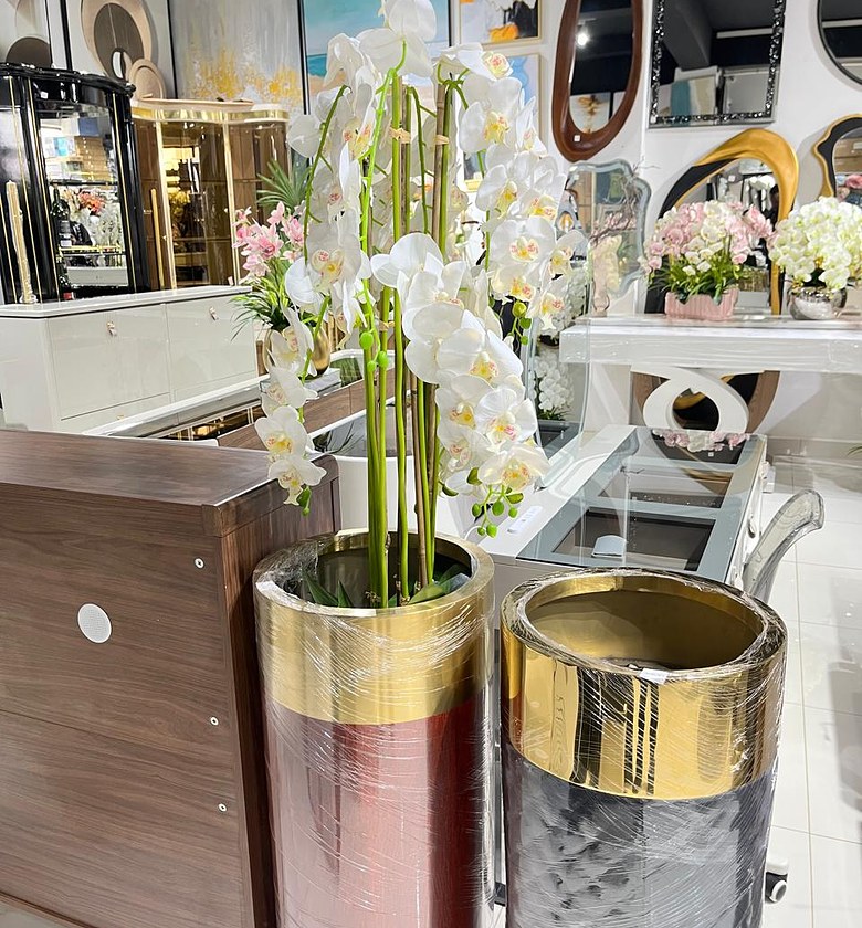 Large Stainless Steel Floor Vase image