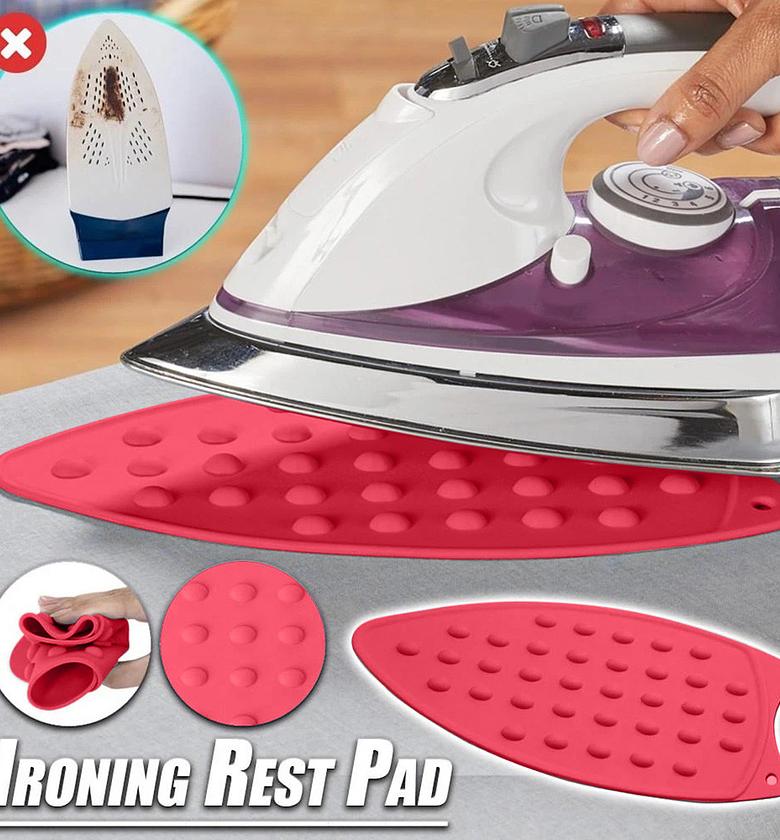 Heat Resistant Silicone Iron Rest Pad for Steam Irons - Non-Slip Protective Ironing Mat for Home & Tailors image