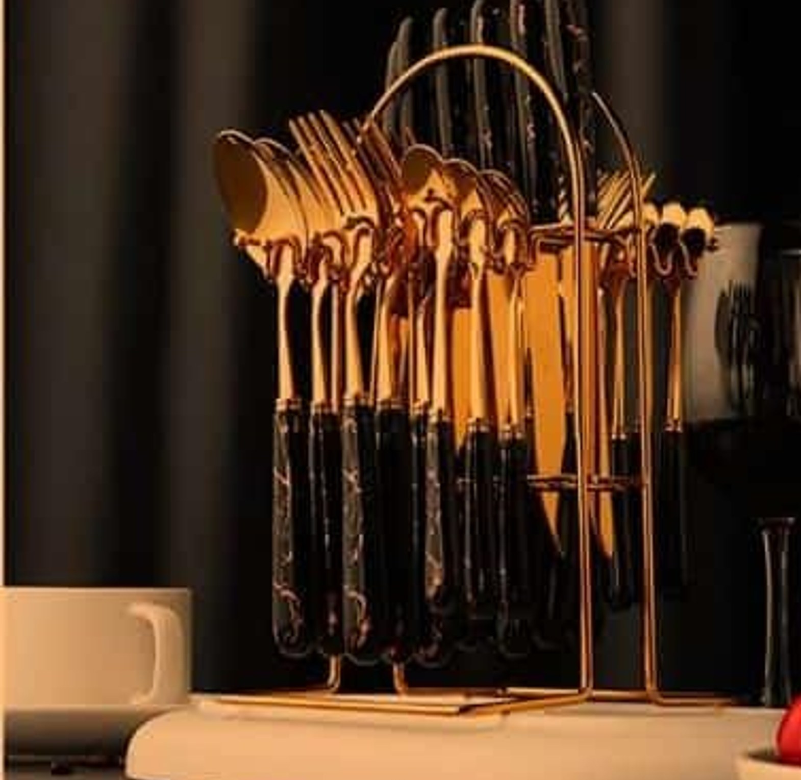 24 Pc Cutlery Spoon Gold  image