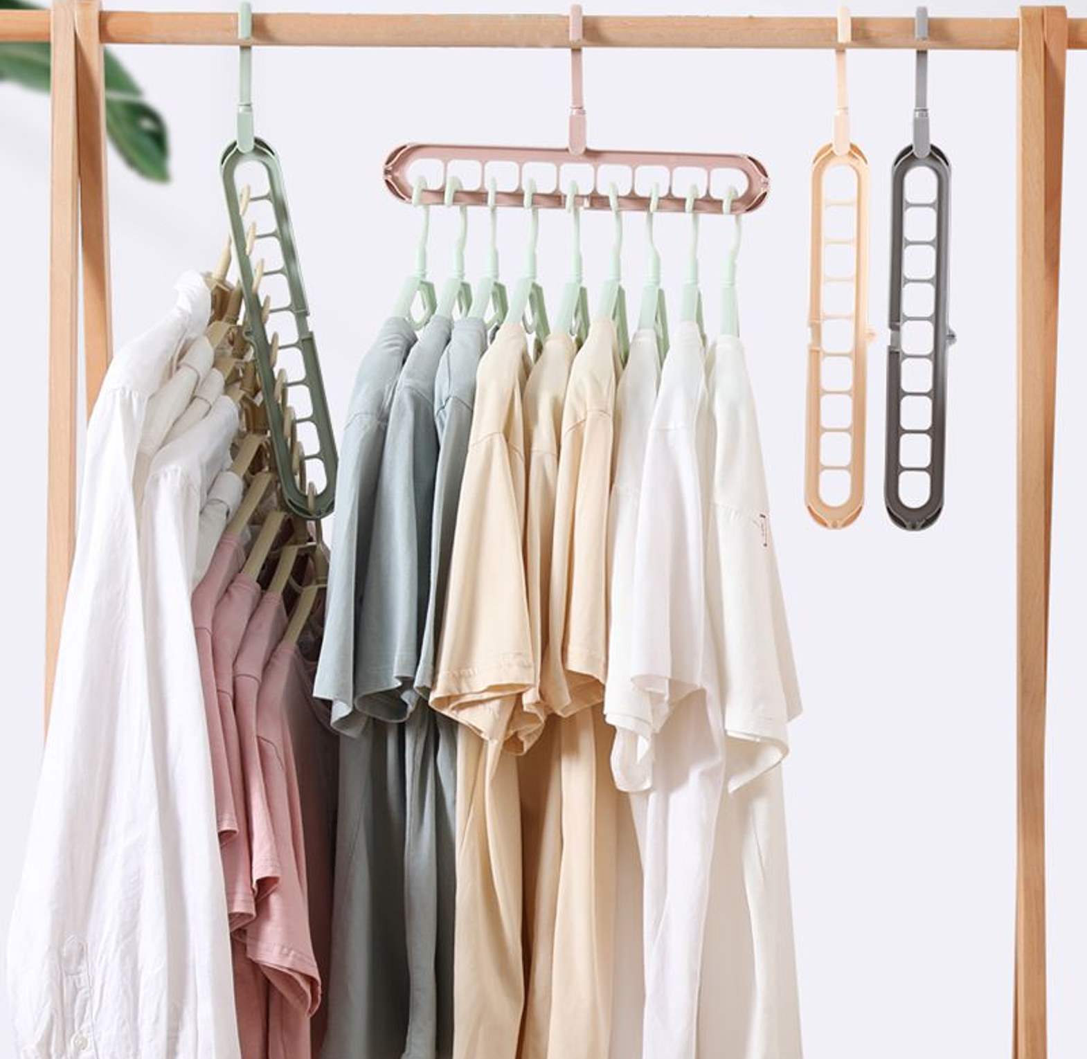 9 Hole Hanger Holder, Closet Organizer, Wardrobe Organizer image
