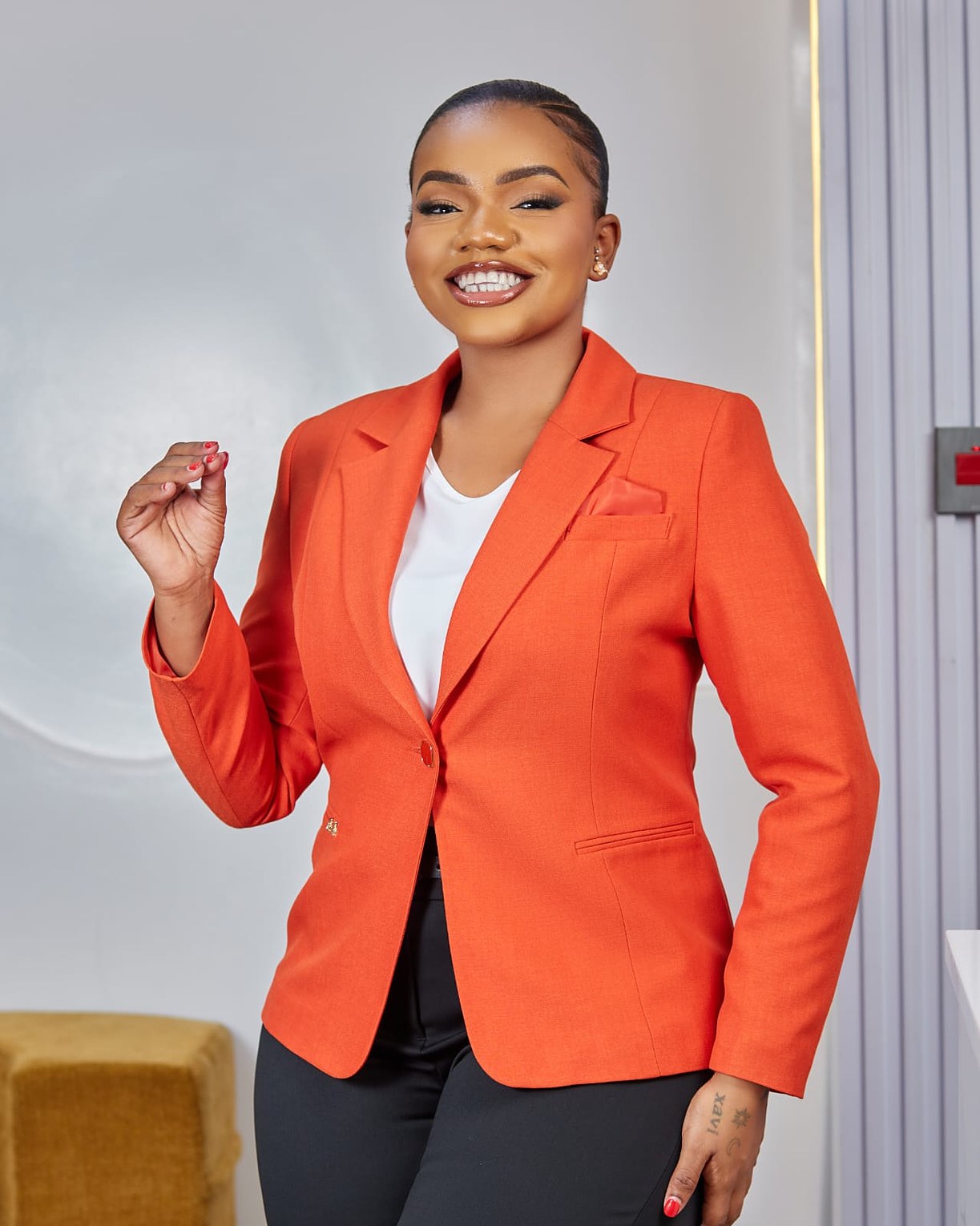 Orange Structured Blazer image