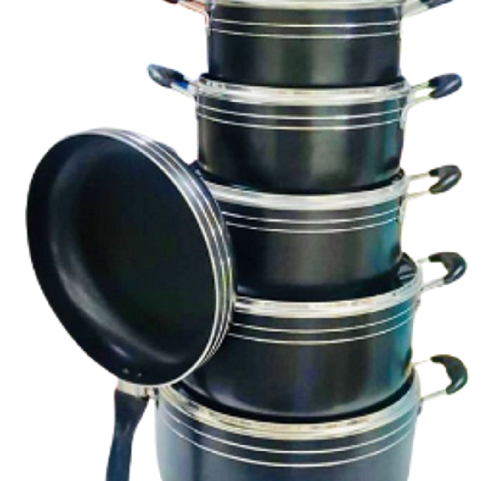 14-Piece Non-Stick Aluminum Cookware Set - Black, Durable, Easy to Clean Highly Recommended image