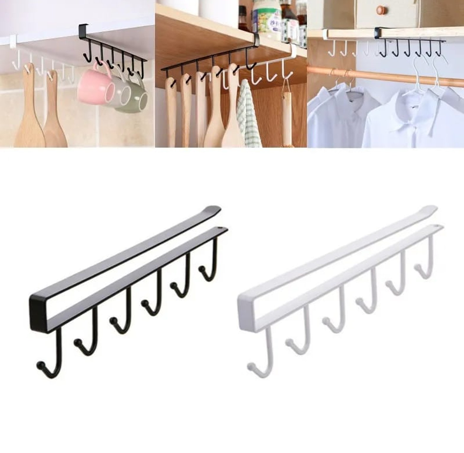 Iron 6 Hook Storage Shelf  image