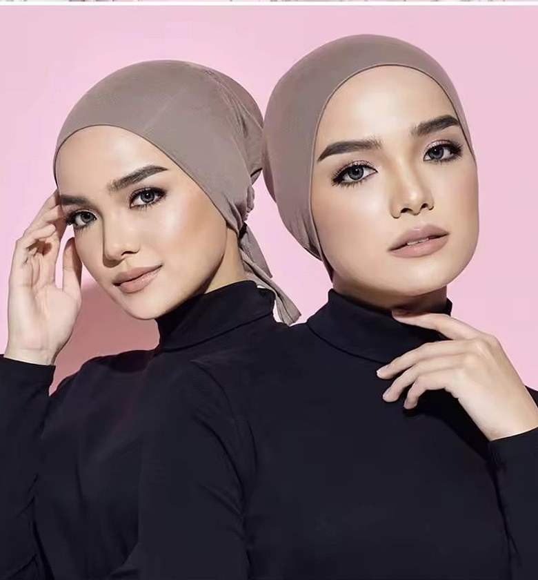 Soft Modal Muslim Turban Hat Inner Hijab Caps image