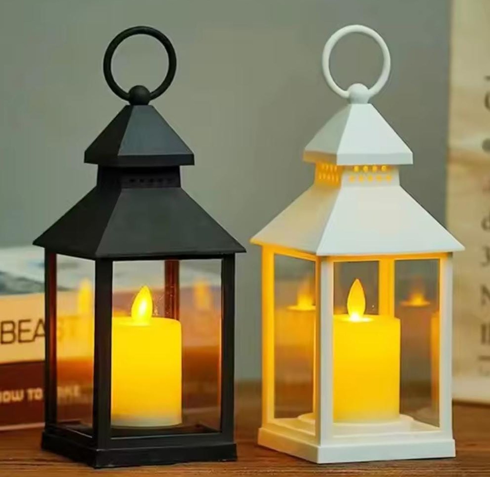 Modern Minimalist LED Candle Lantern Holder with Flickering Flameless Candle for Home Decor & Events image