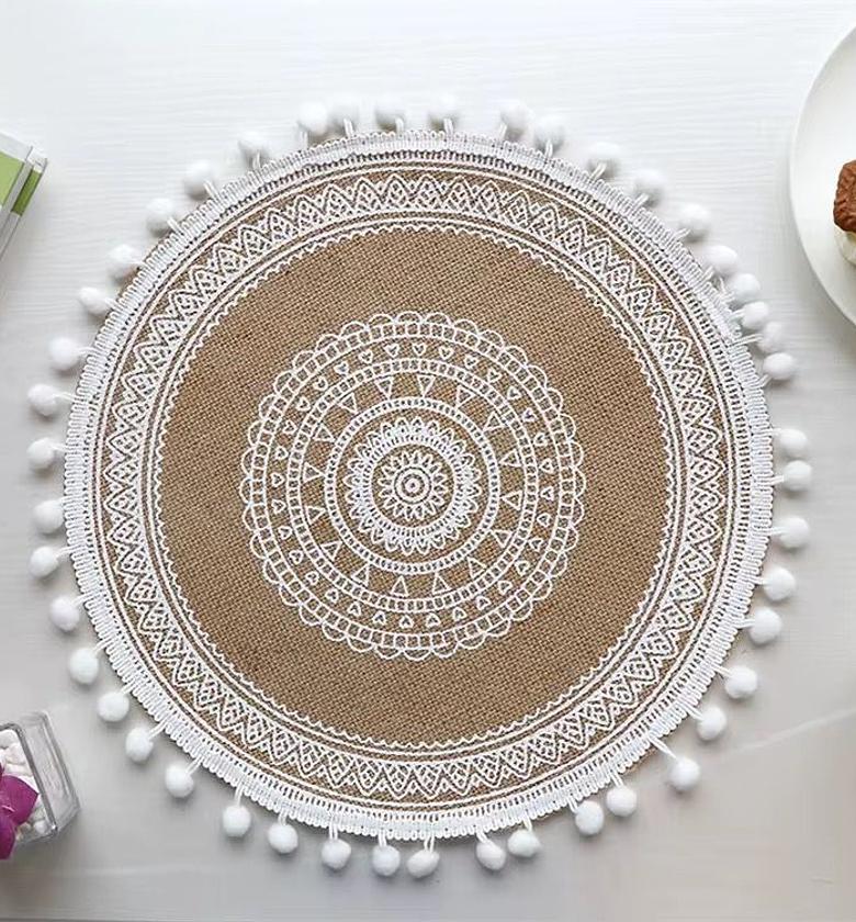Boho Round Table Mat 6-Piece Set image