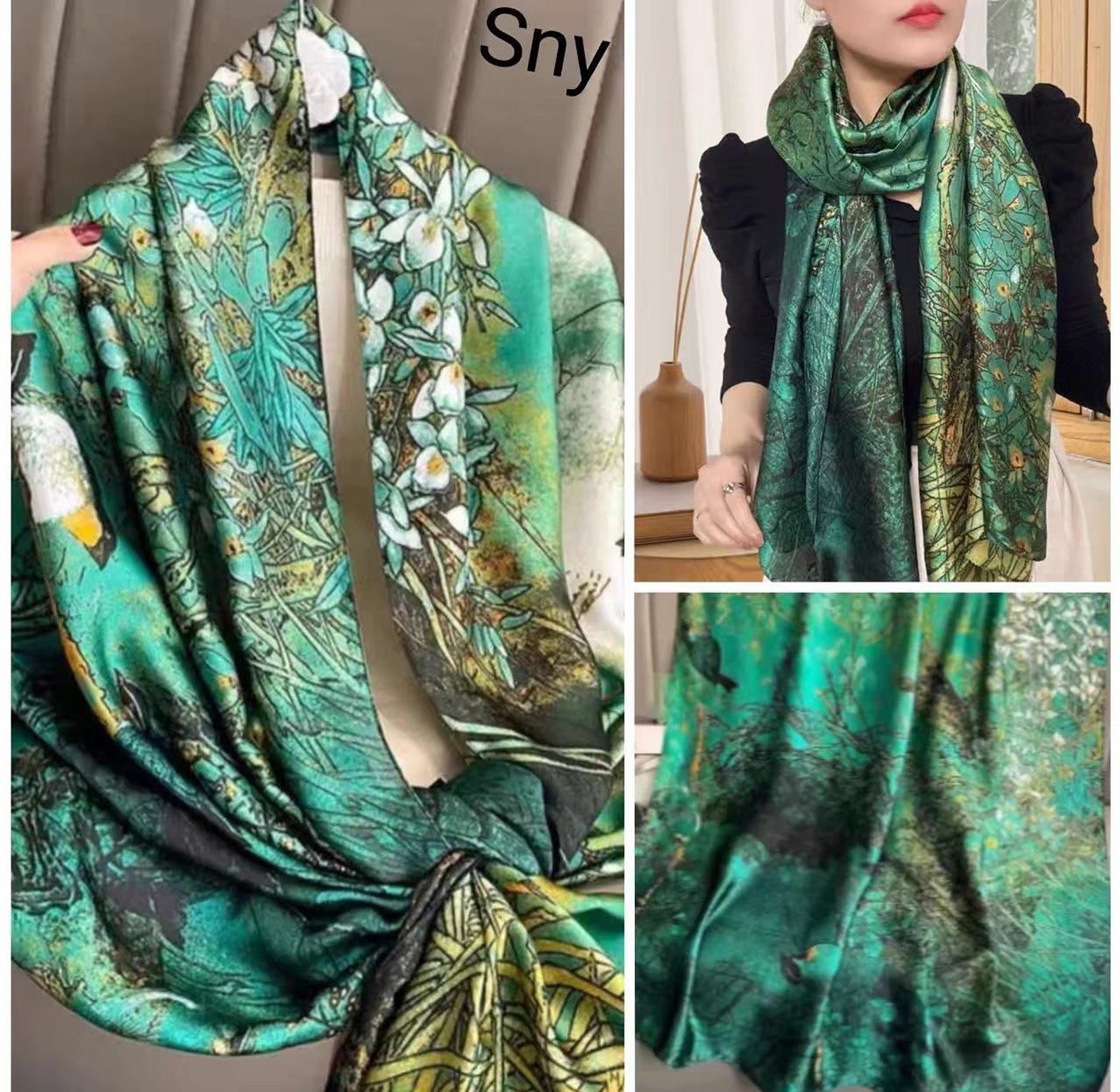 Silk long scarves  image