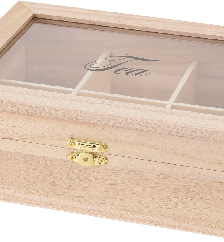 TEA BOX WOOD CLR BEIGE Re image