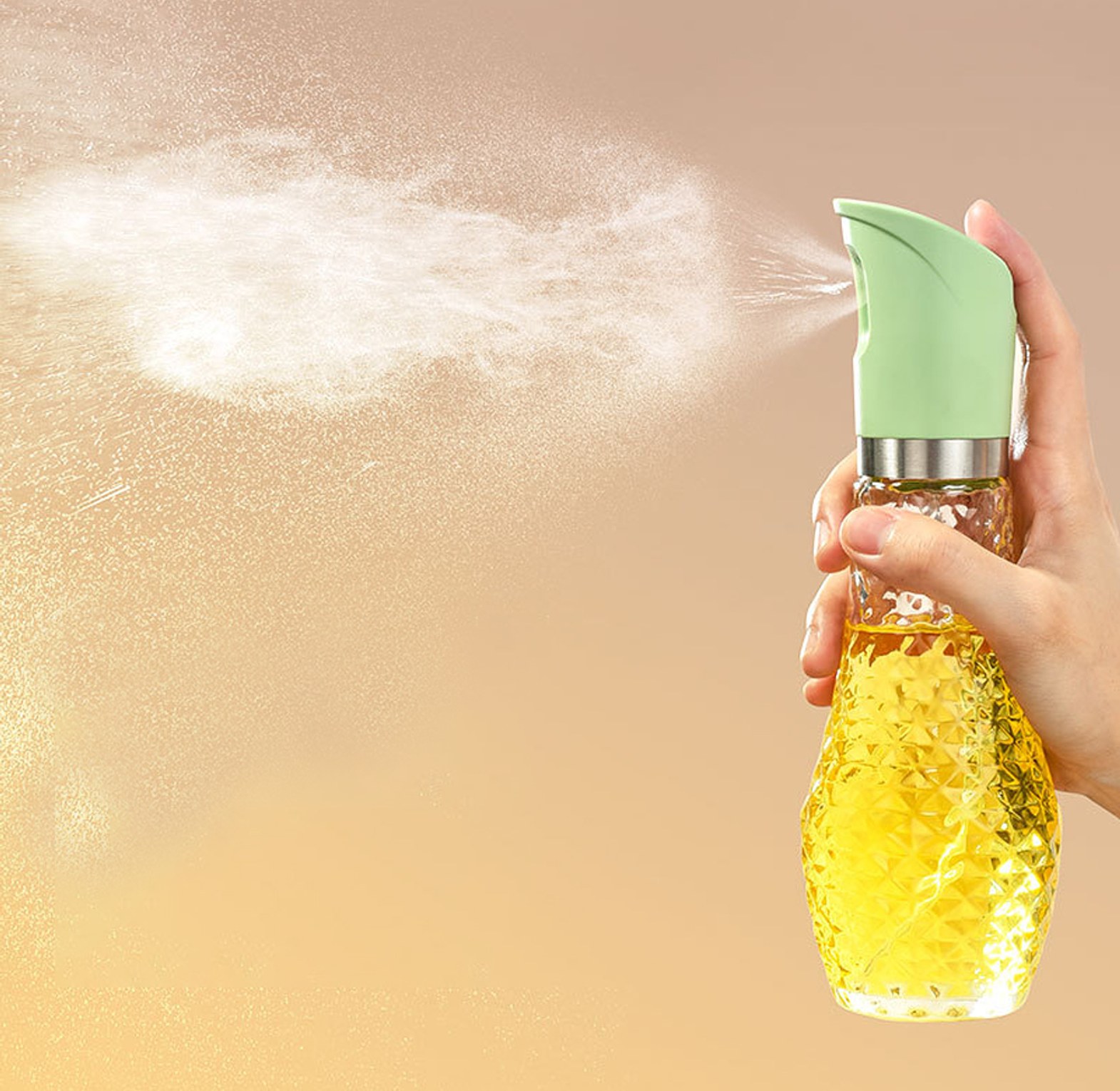 Cooking Oil Spray Bottle 260ml Glass Oil Sprayer Dispenser for Air Fryer and Healthy Cooking image