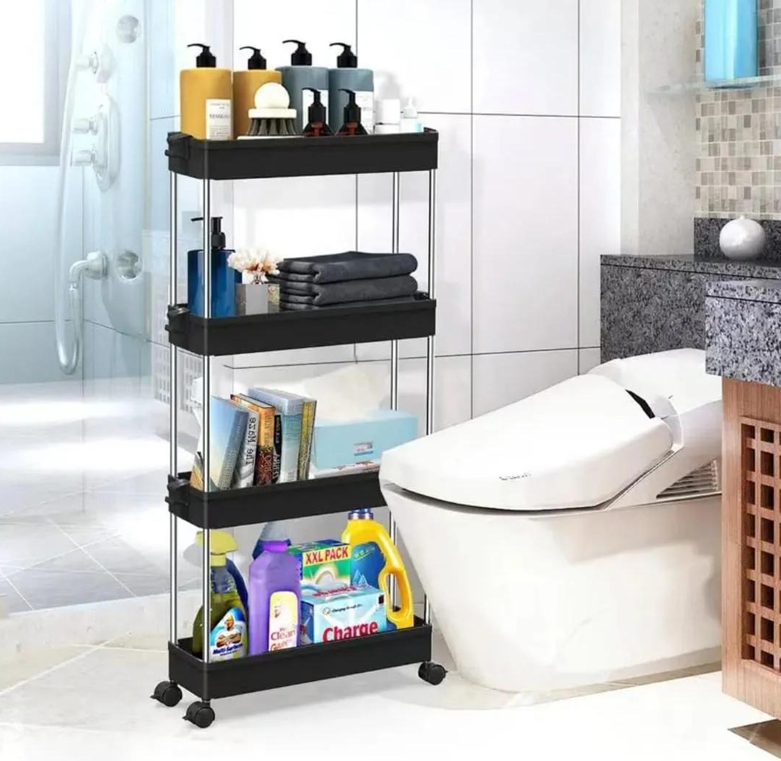 4 layer multipurpose storage rack with wheels image