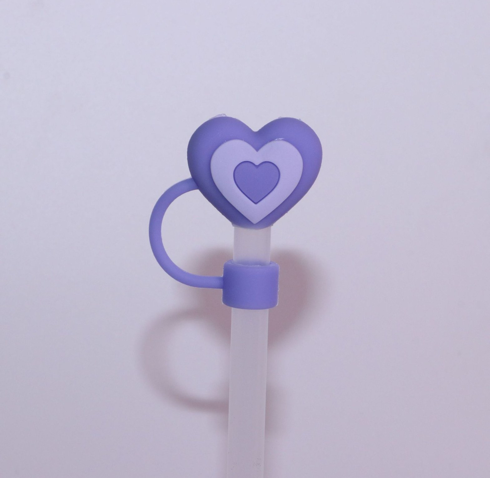 Cute 3D Heart Silicone Straw Plug image
