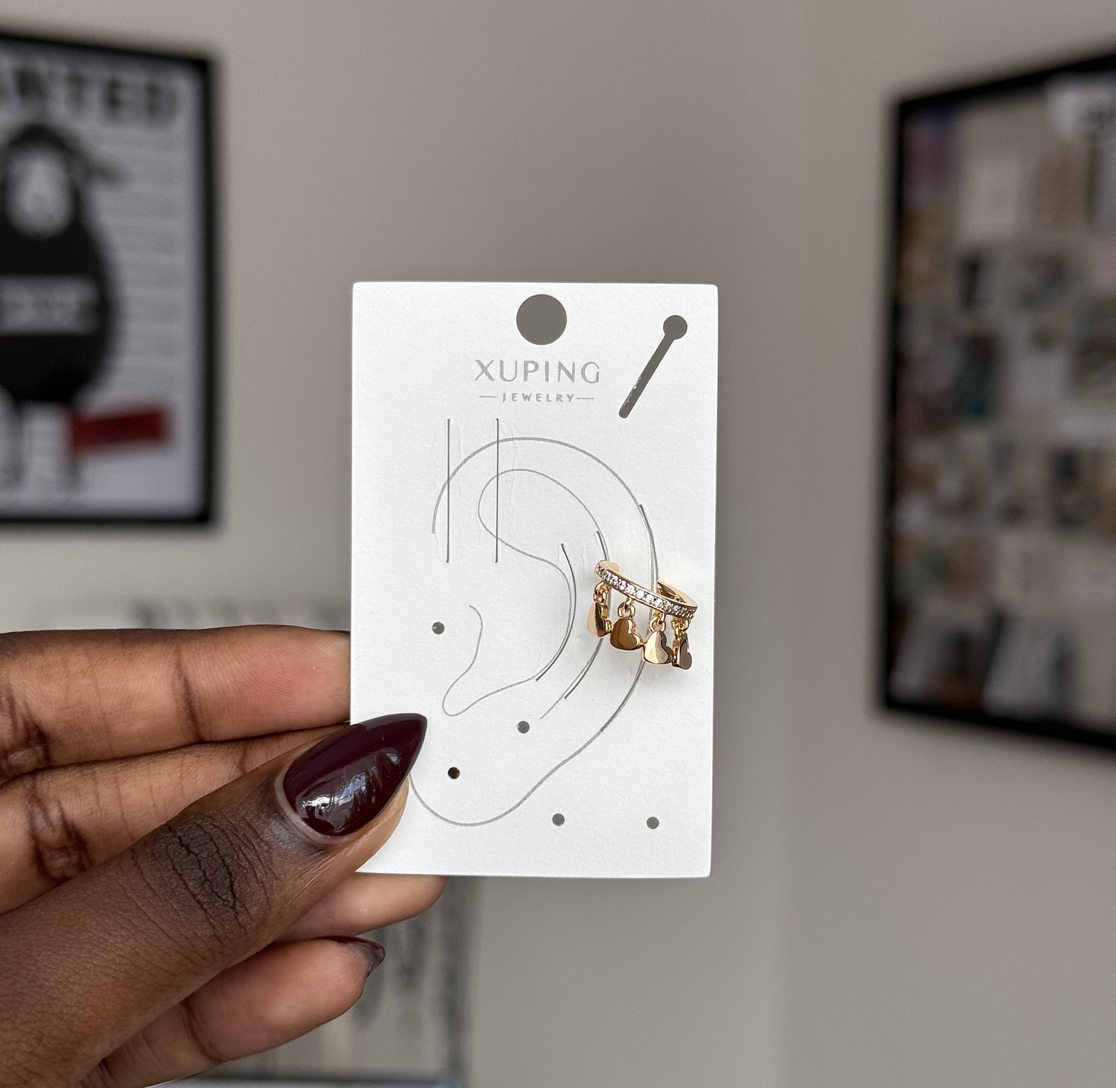 Falling Heart ear cuff image