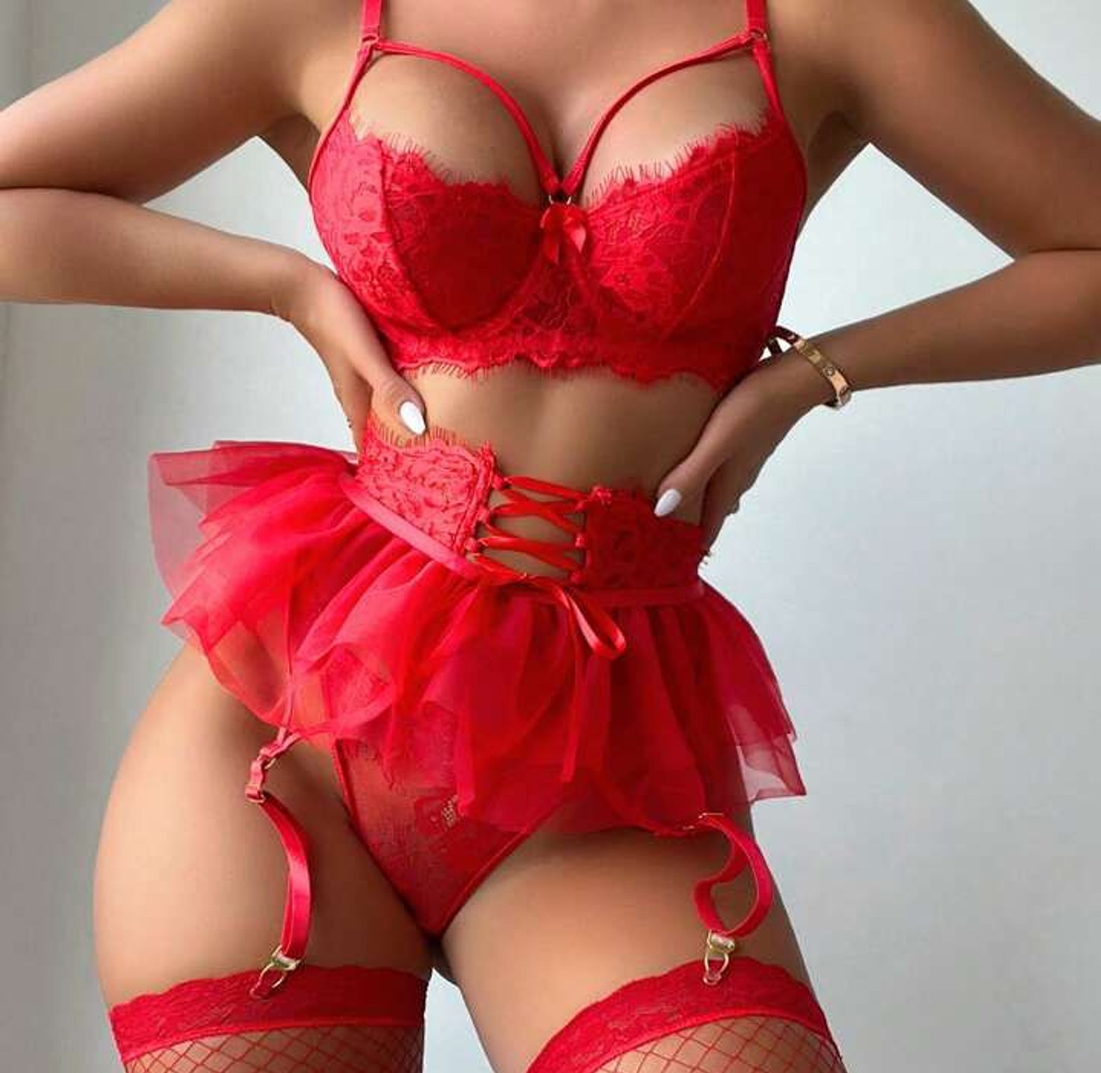 6742 Garter Lingerie With  Stockings image