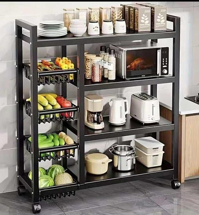 Multi-Layer Kitchen Storage Rack with Lockable Wheels image