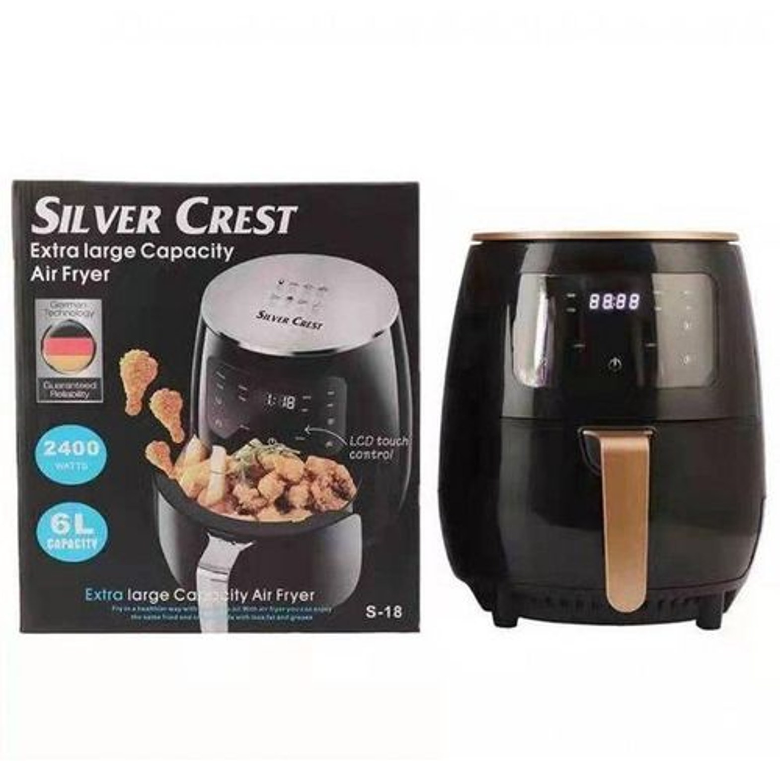 6l silver crest Non Stick Air fryer Electric Hot Oven Oil less air fryer image