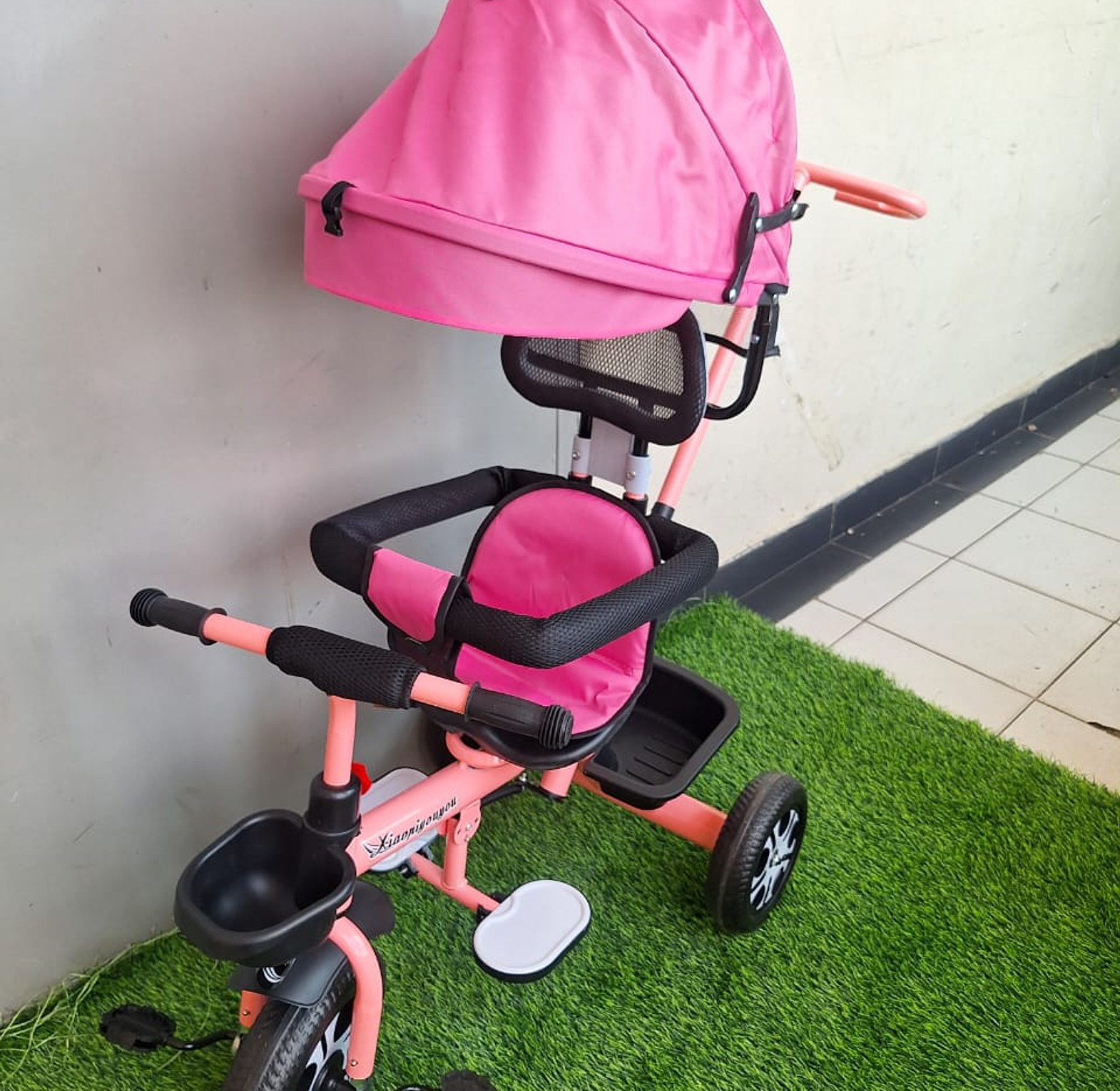 Tricycle. Tricycle with canopy Push able handle Protective side bars Kids' Tricycles Kids Bike Baby Tricycles Baby Bike Durable and Quality image