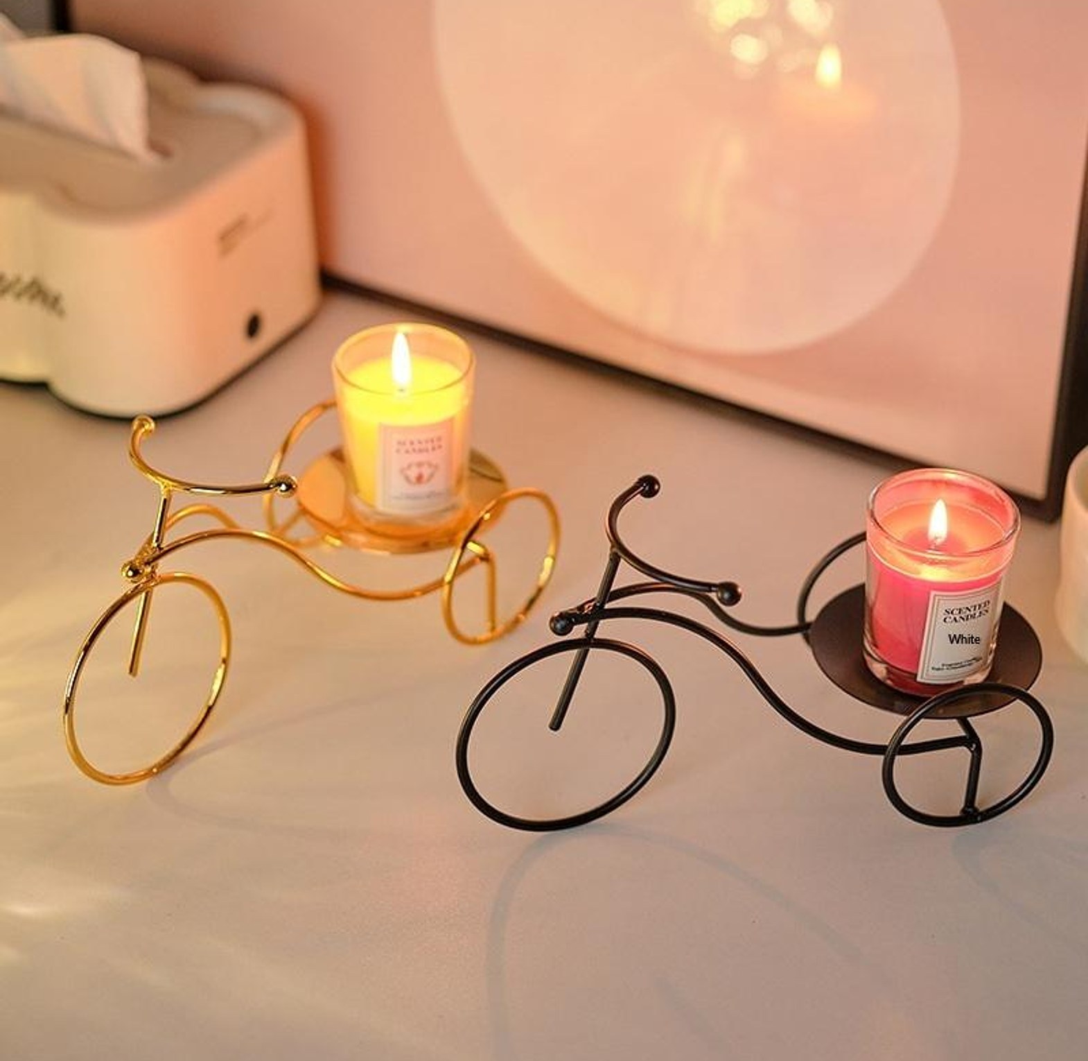 Golden Tricycle Candle Holder image