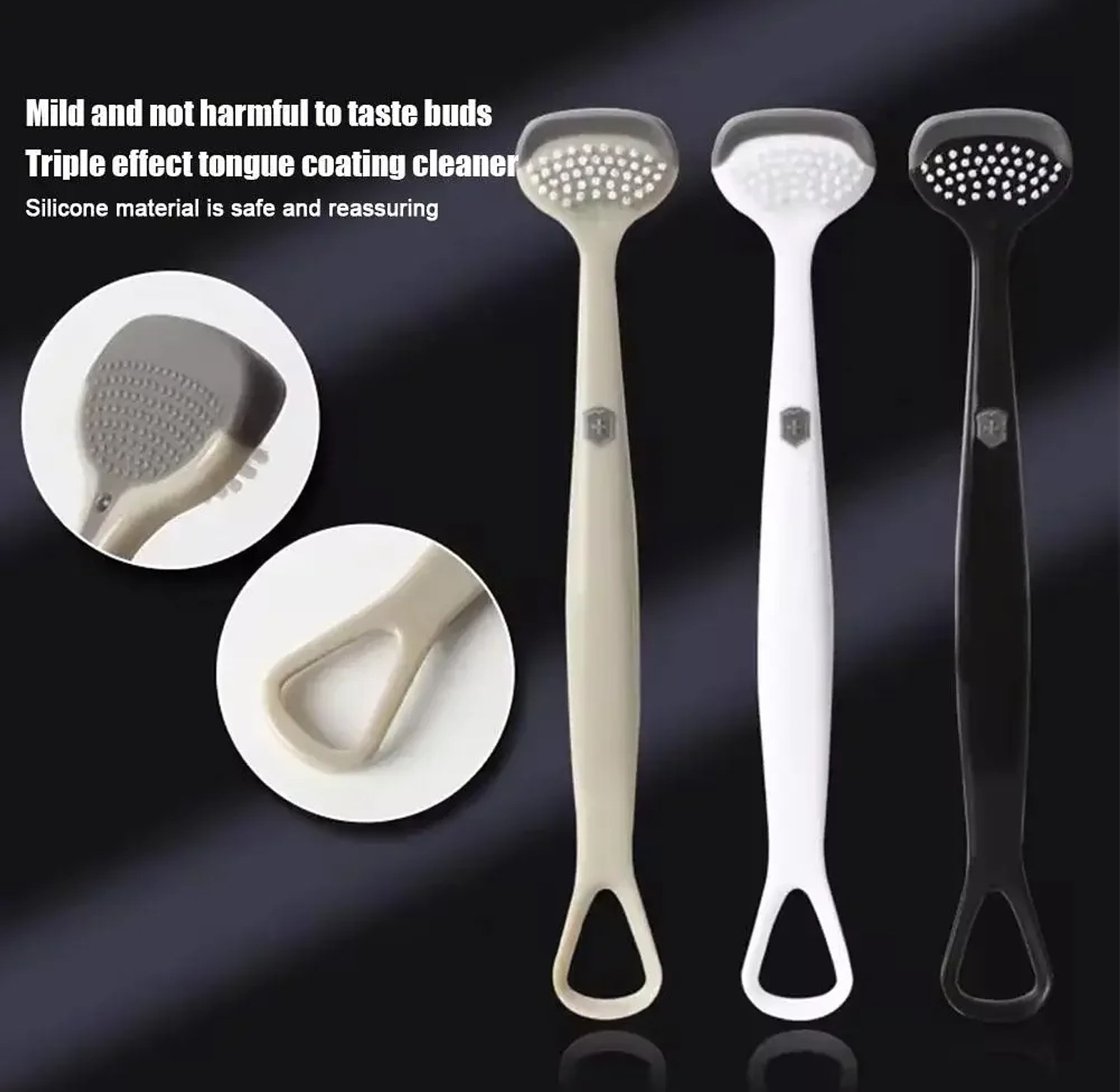 Professional Tongue Cleaner Scraper for Fresh Breath & Oral Hygiene, Silicone Double-Sided Tongue Brush - Effective Bad Breath Treatment image