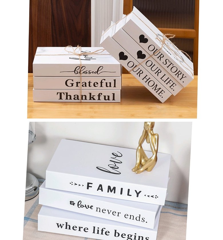 Luxury Decorative Book Set (3 Pieces) with Ribbon image