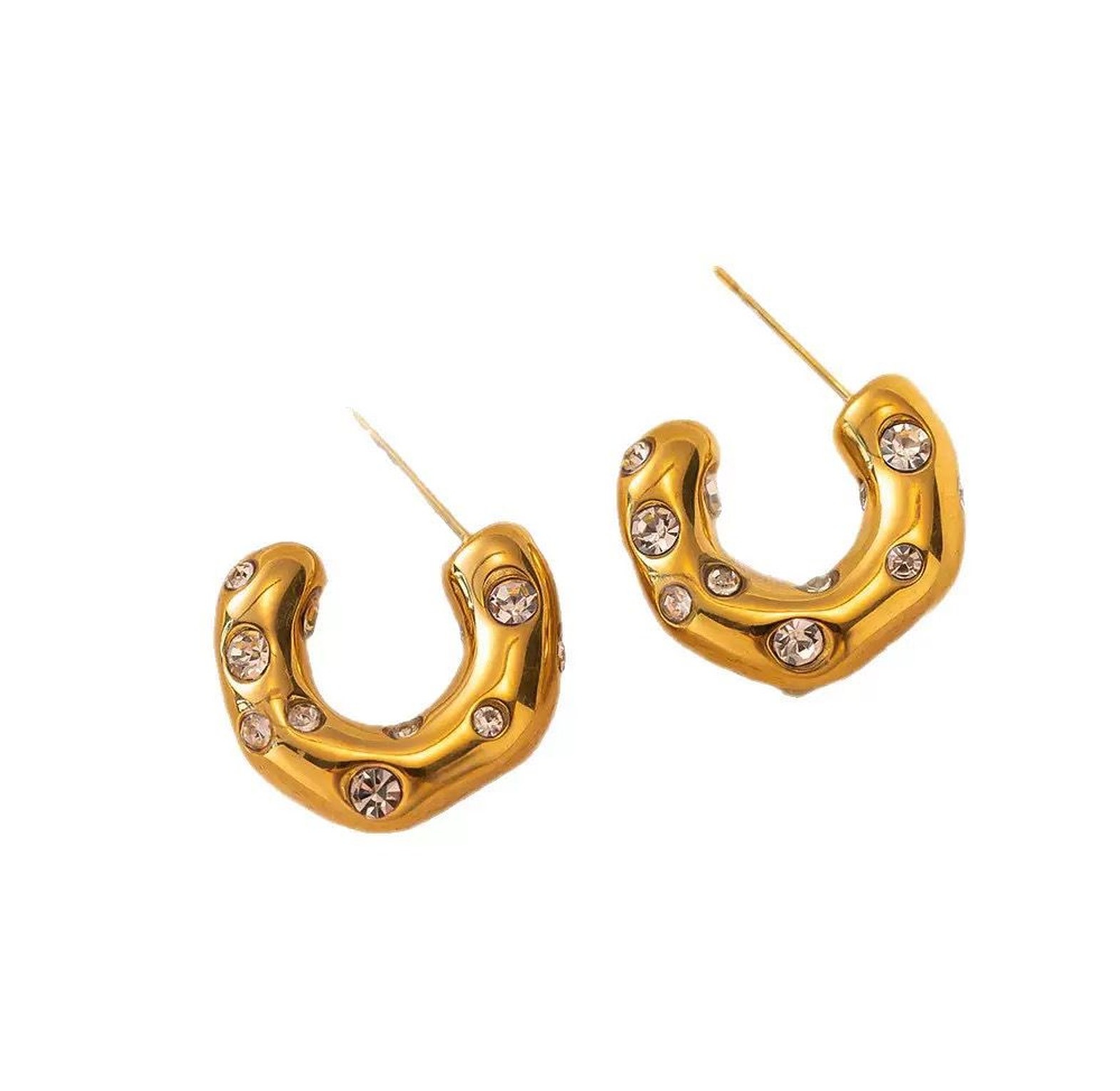 Cosmic Cubic Zirconia and Pearl Hoop Earrings image