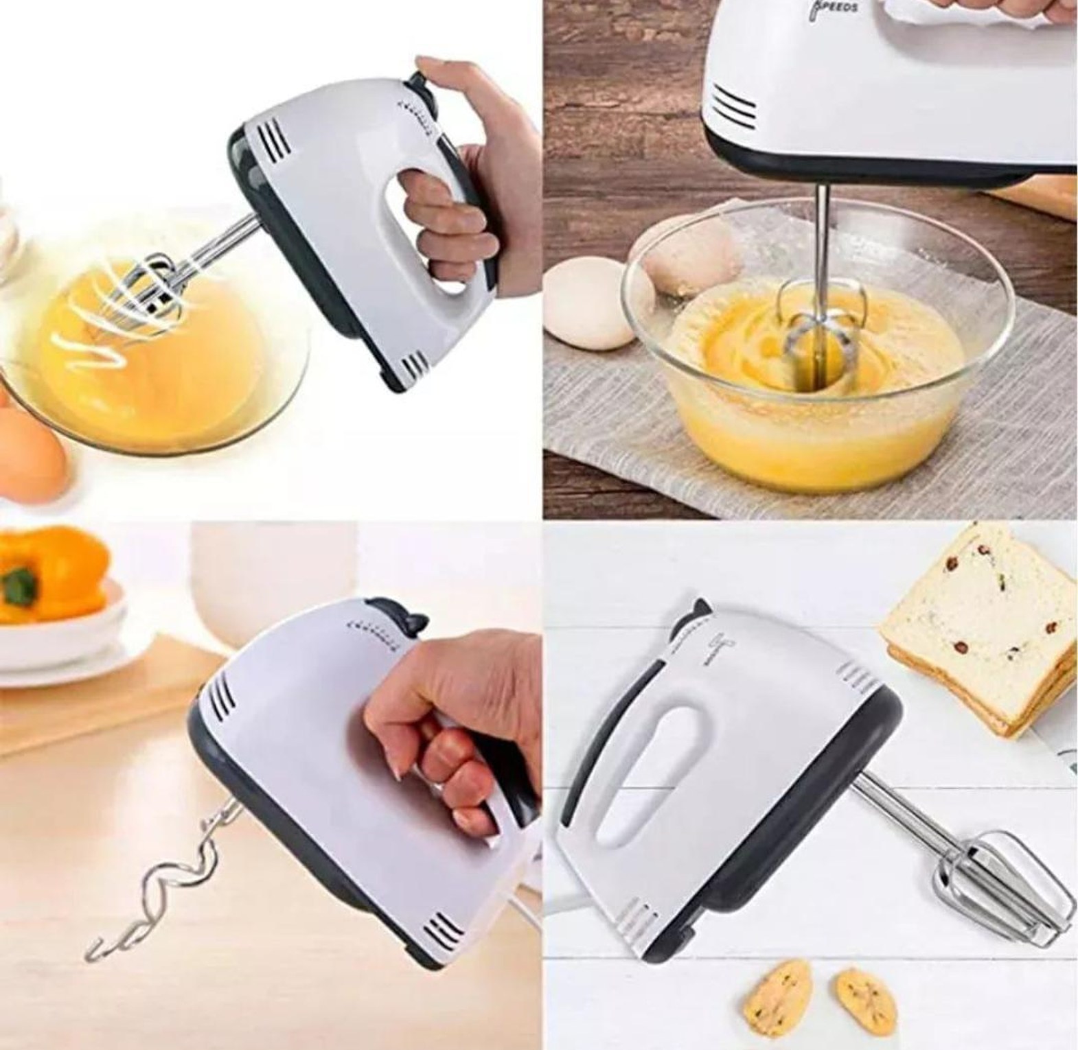 7 Speed Electric Hand Mixer, Egg Beater, Spiral Whisk image