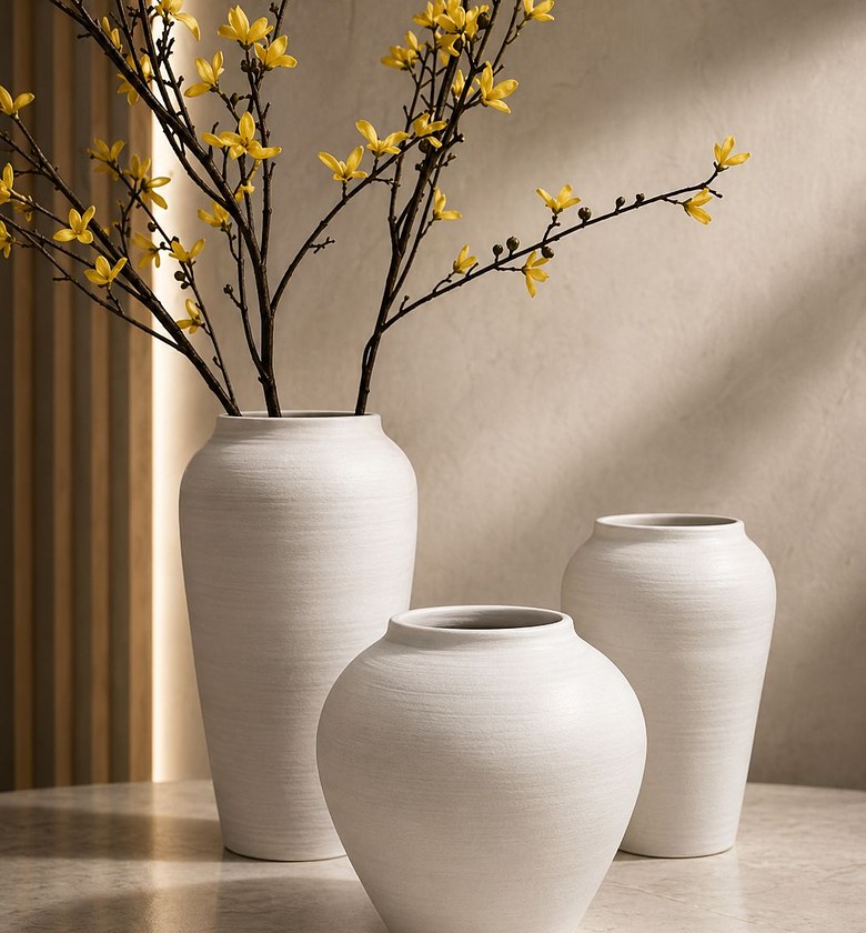 LB01 Minimal white Vase set image