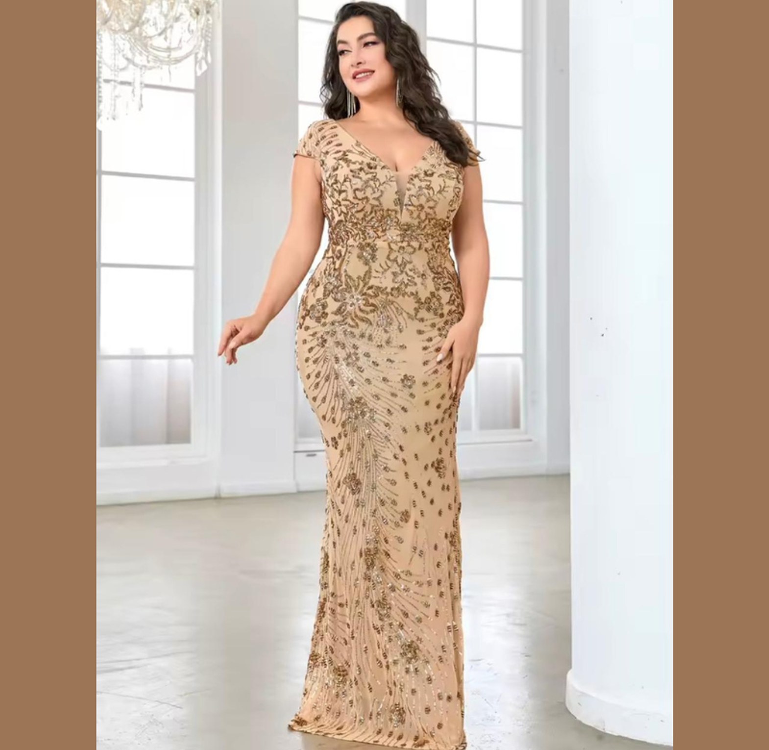 Gilded Vine Embellished Mermaid Gown image