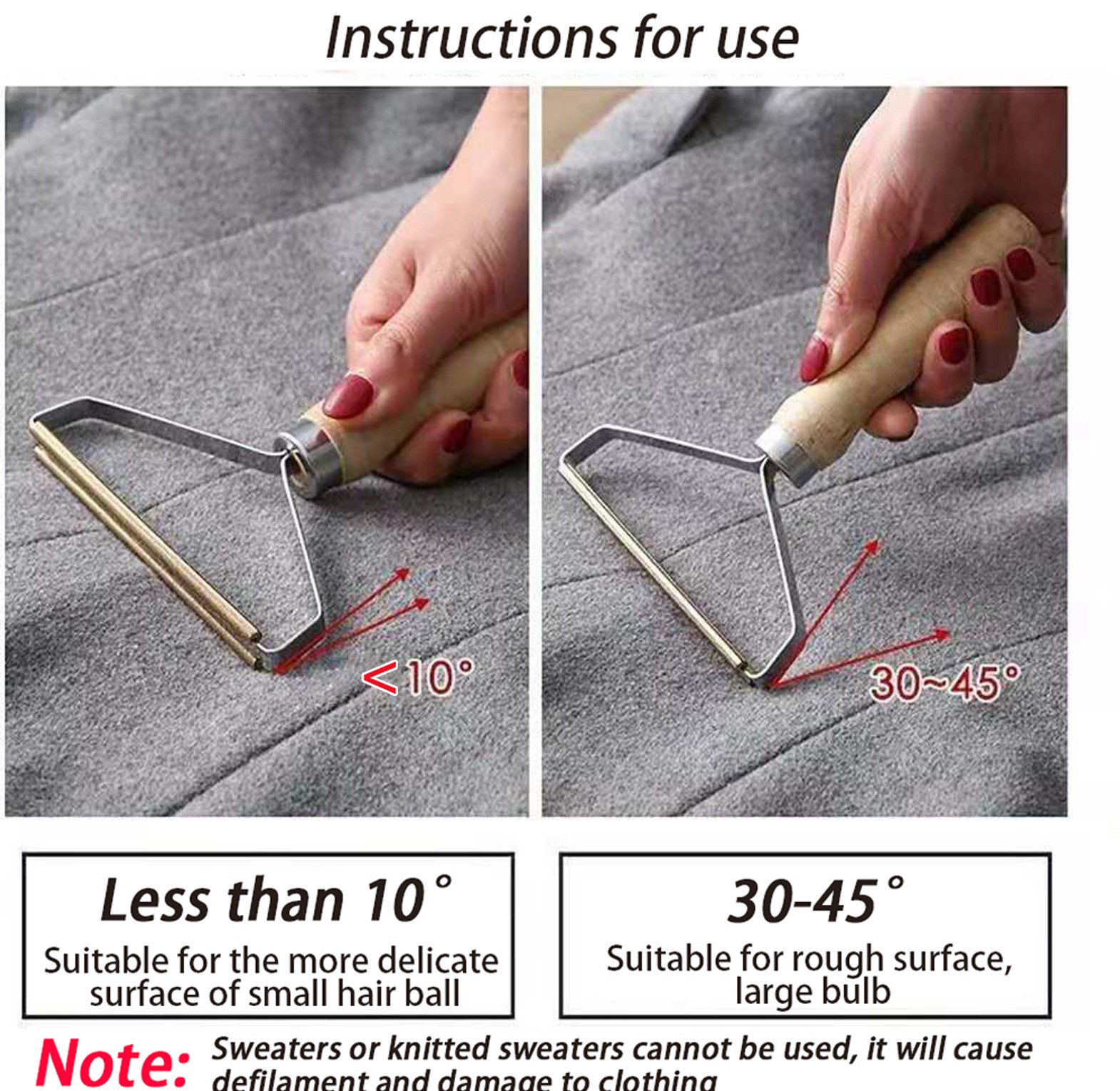 Manual Lint Remover & Portable Fabric Shaver for Woolen Coats, Carpets and Knitwear - Pro Lint Cleaner Tool image