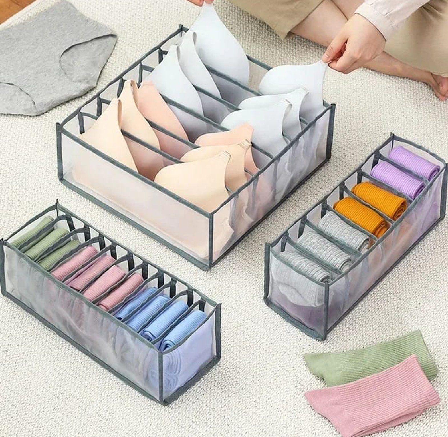 3in1 Folding Closet Organizer Storage Wardrobe image
