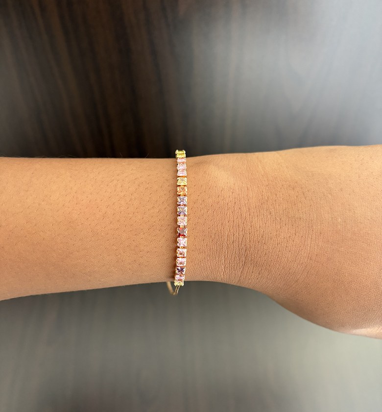 Zannia Tennis Bracelet (Draw String) - Multicolored  image