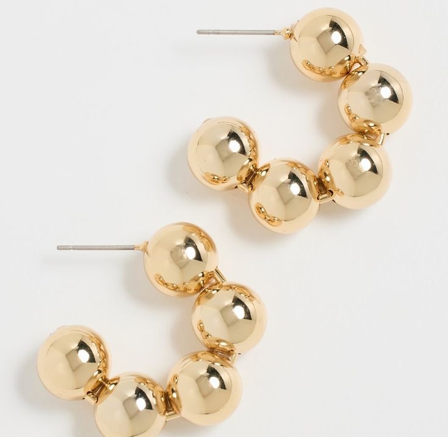 Gold bubble hoops earrings  image