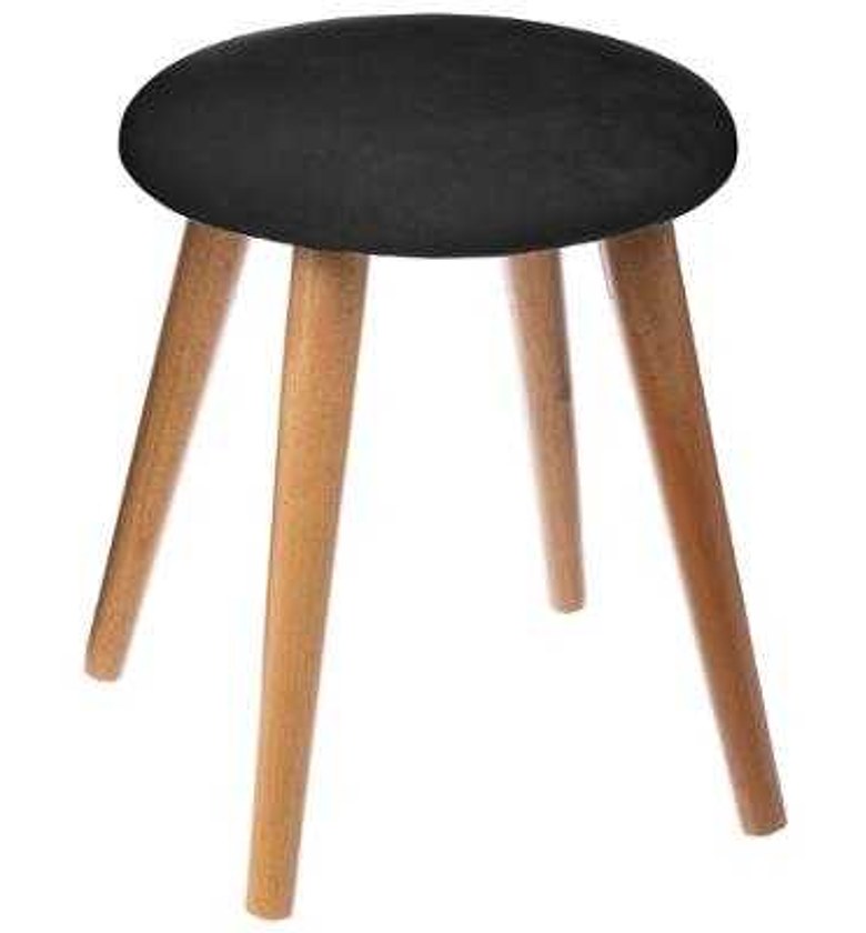 VELVET STOOL TESS BLACK # image