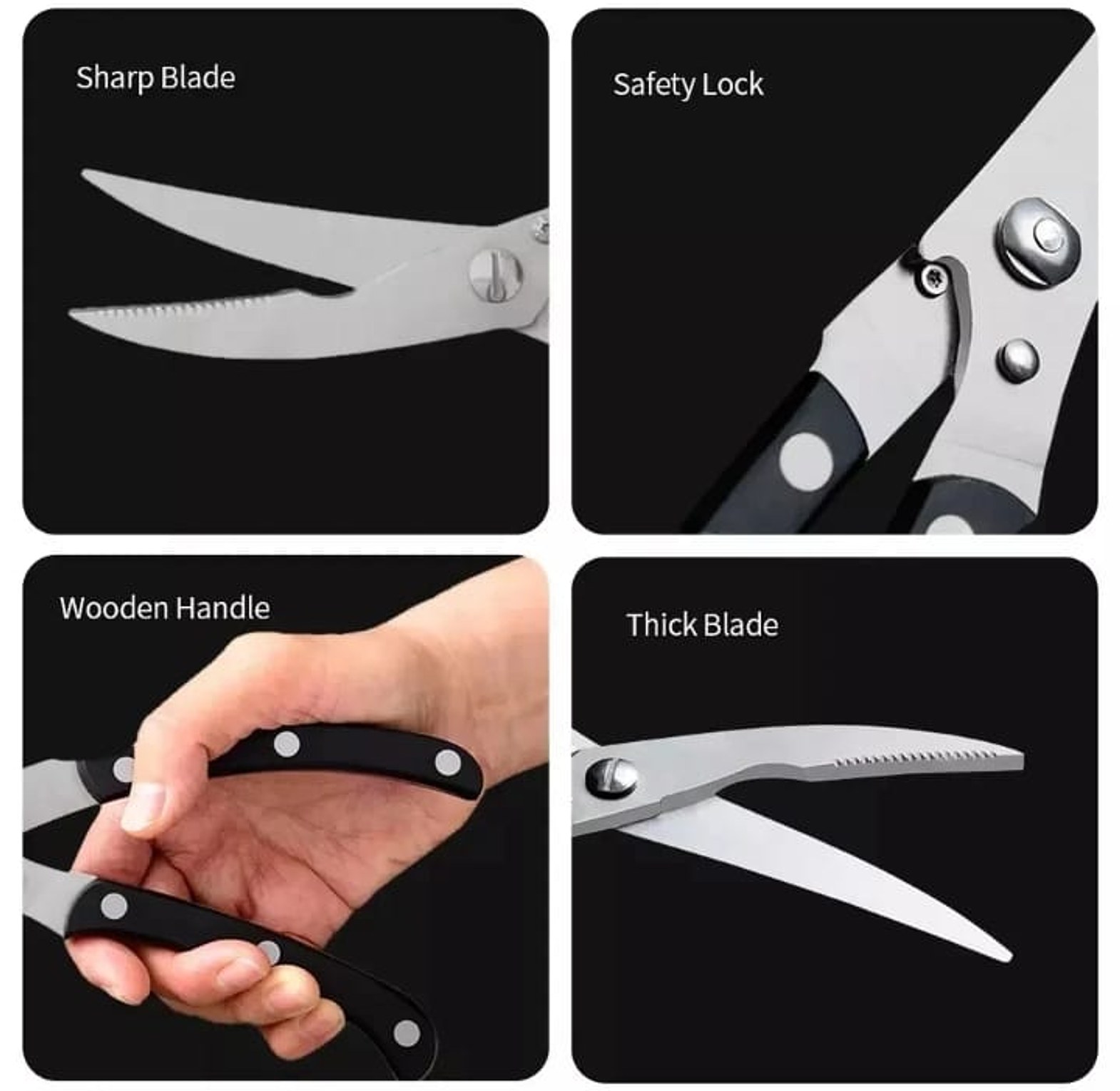Heavy Duty Stainless Steel Kitchen Poultry Shears & Bone Cutter – Professional Multipurpose Meat Scissors for Chicken & Fish image