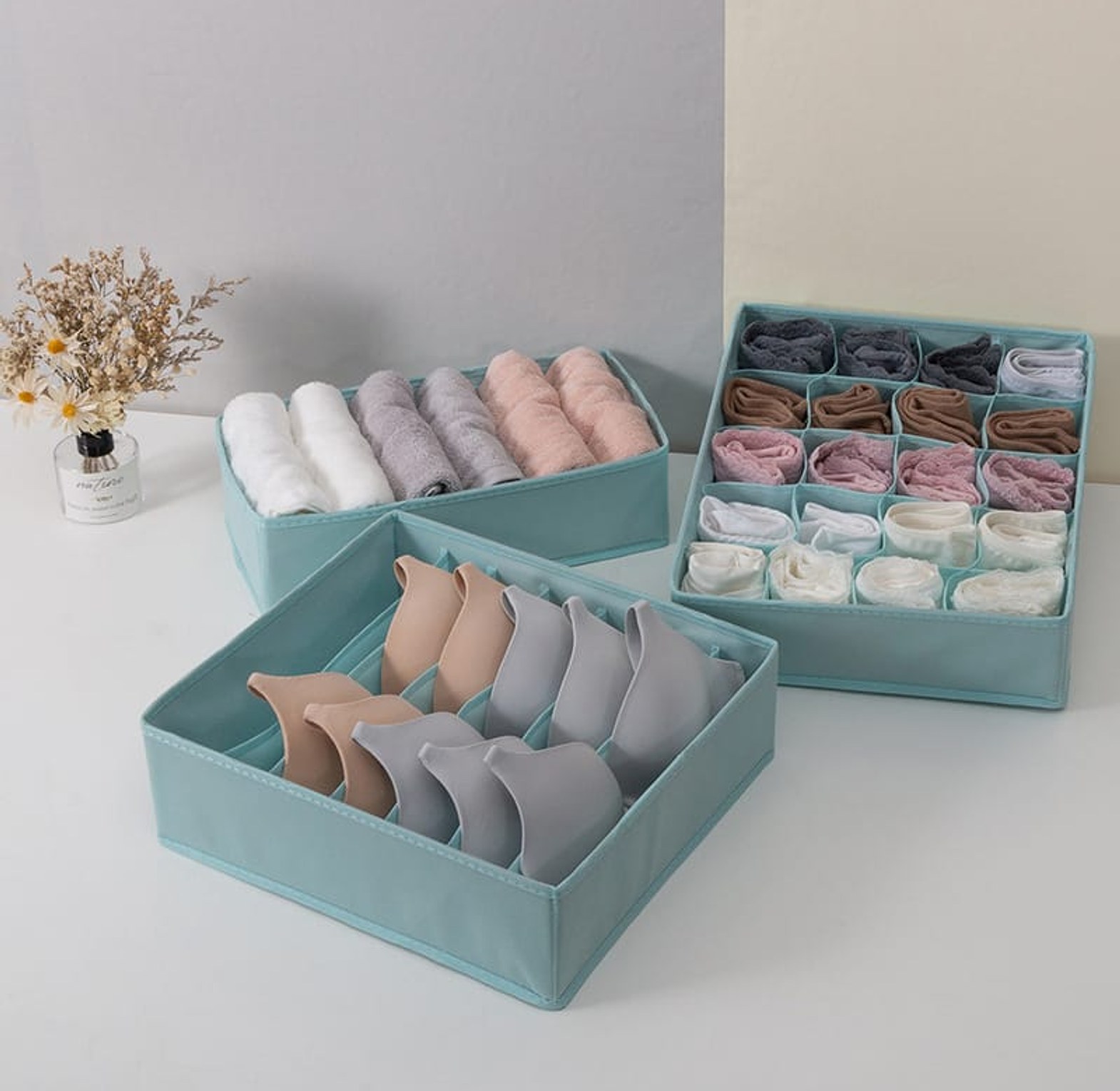 3Pcs/Set Underwear Bra Socks Towels Storage Box Wardrobe Drawer  image