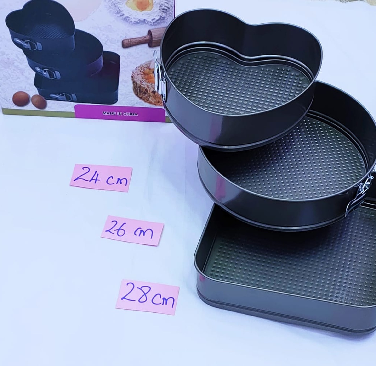Set Of 3 Different Shapes Of Baking Tins image