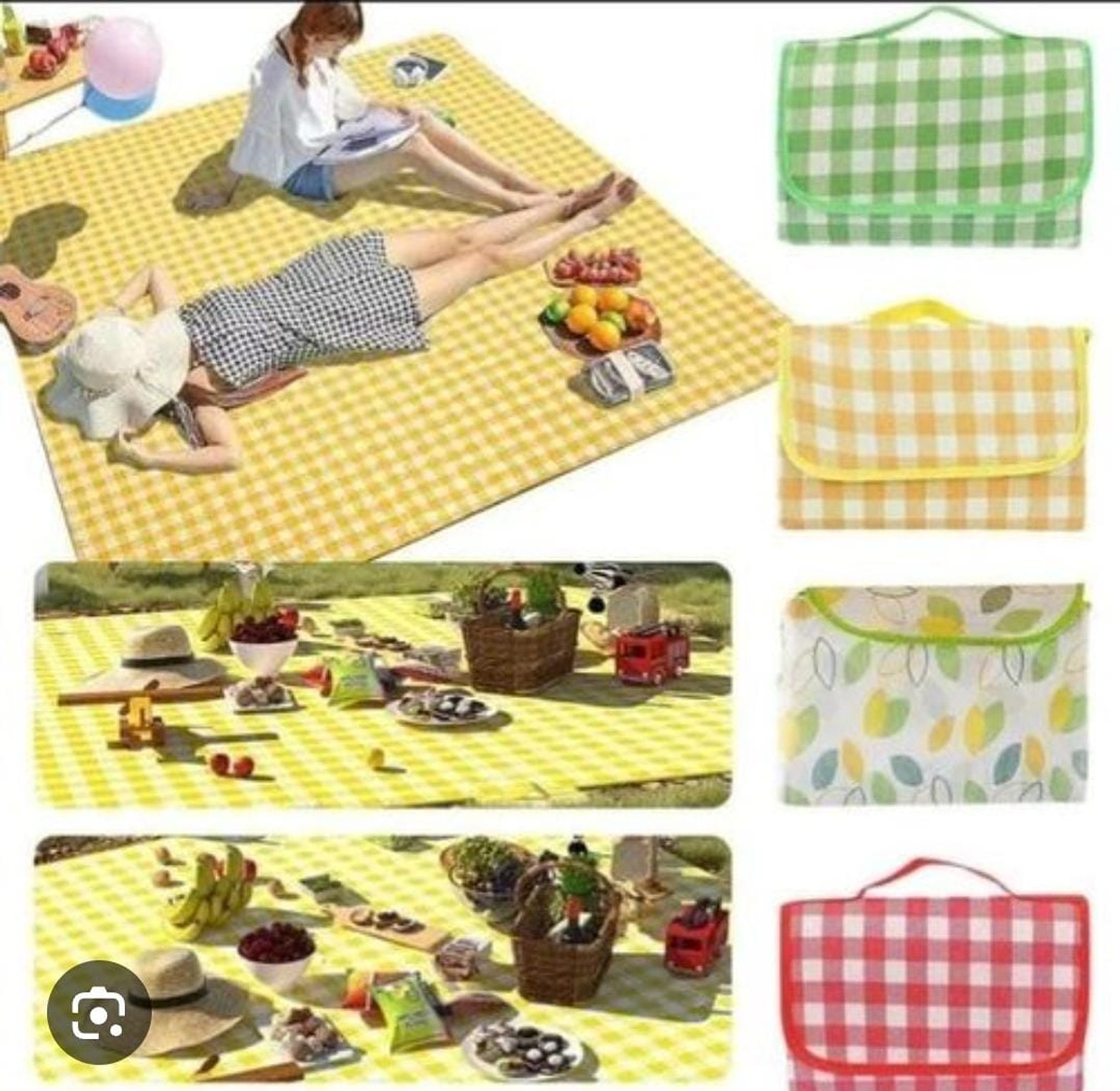 150*200cm Waterproof Picnic Mat Foldable Outdoor Camping Blanket with Handle for Family Travel image